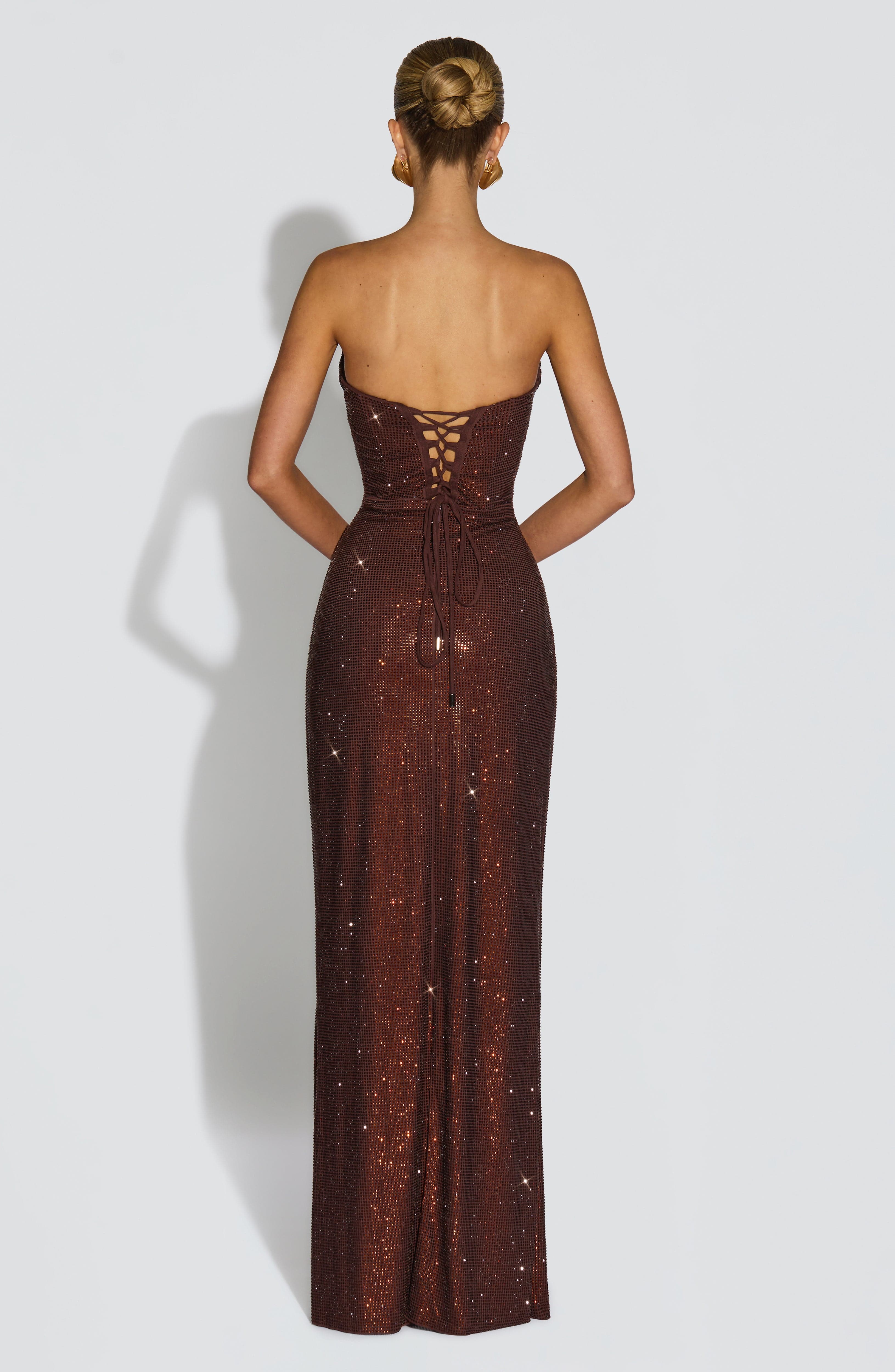 minilena Mirabella Maxi Dress Plum Brown