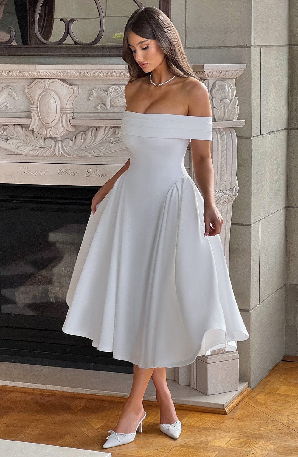 minilena Miranda Midi Dress Ivory