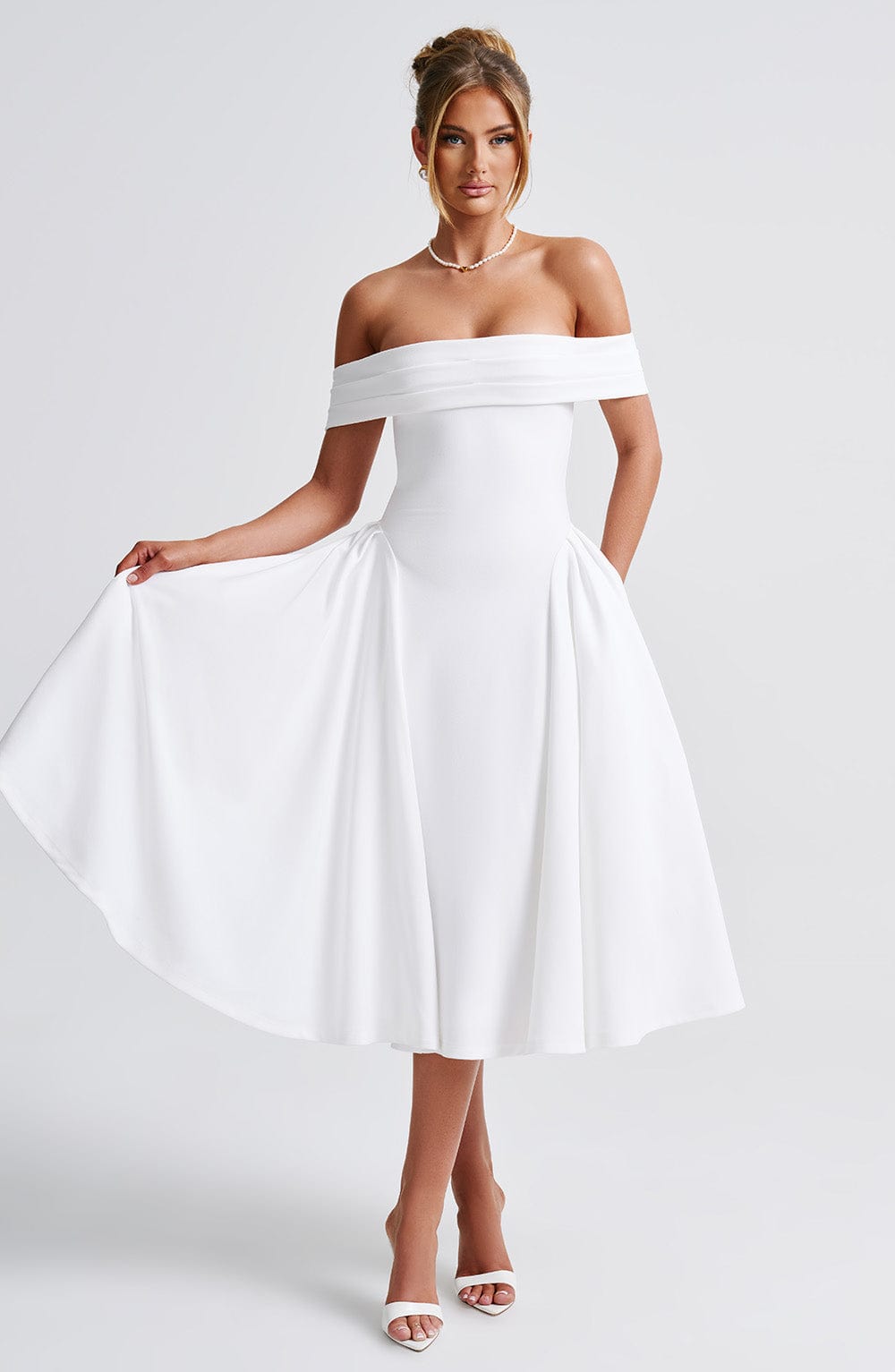 minilena Miranda Midi Dress Ivory
