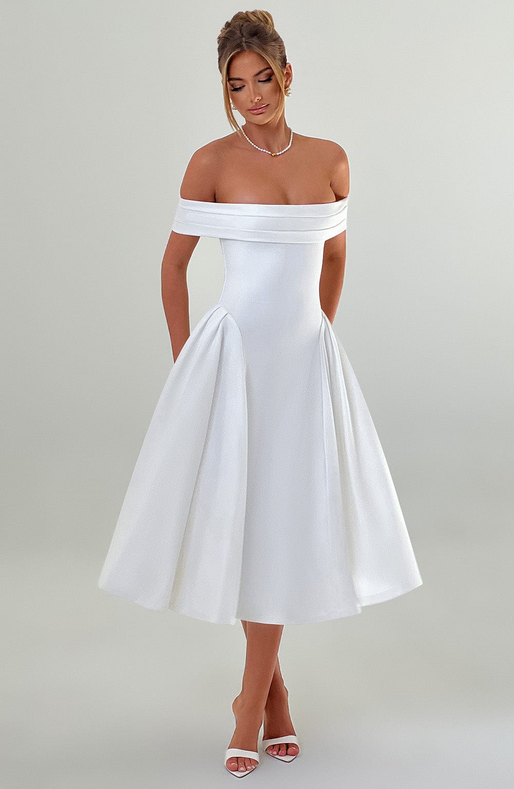 minilena Miranda Midi Dress Ivory