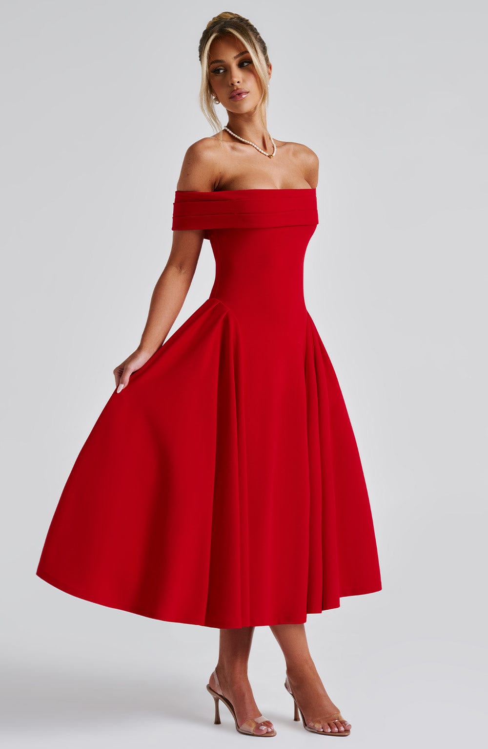 minilena Miranda Midi Dress Red
