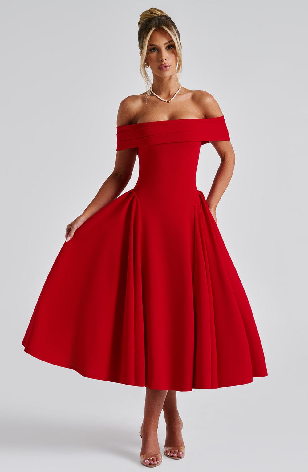 minilena Miranda Midi Dress Red