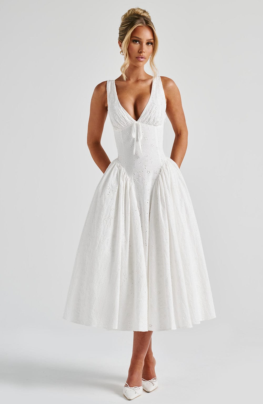 minilena Monroe Midi Dress Ivory