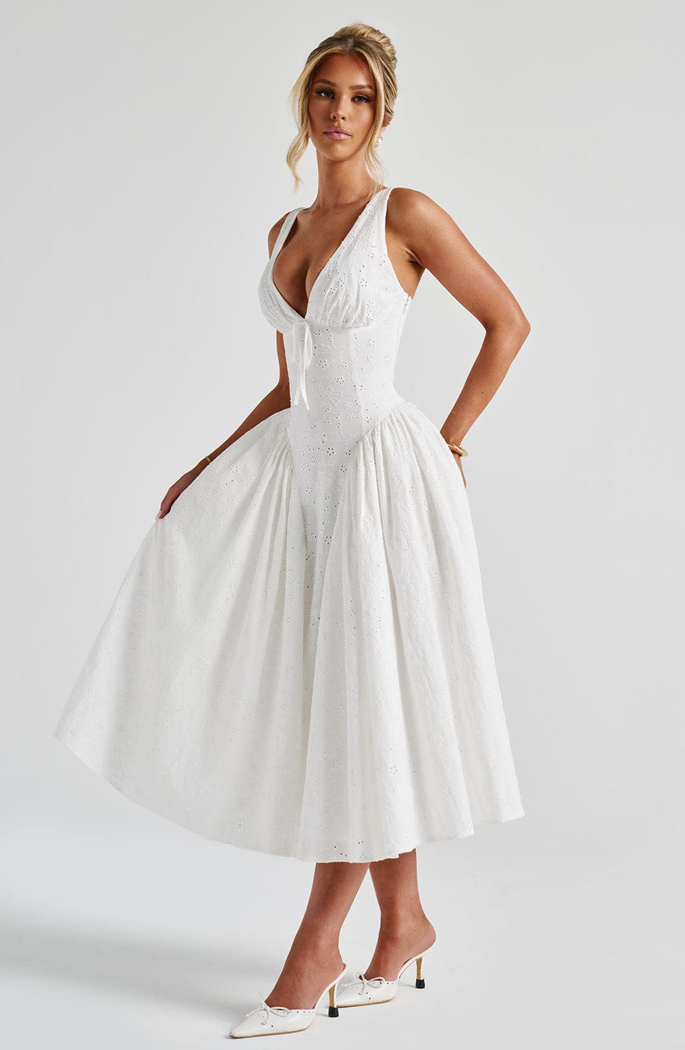 minilena Monroe Midi Dress Ivory