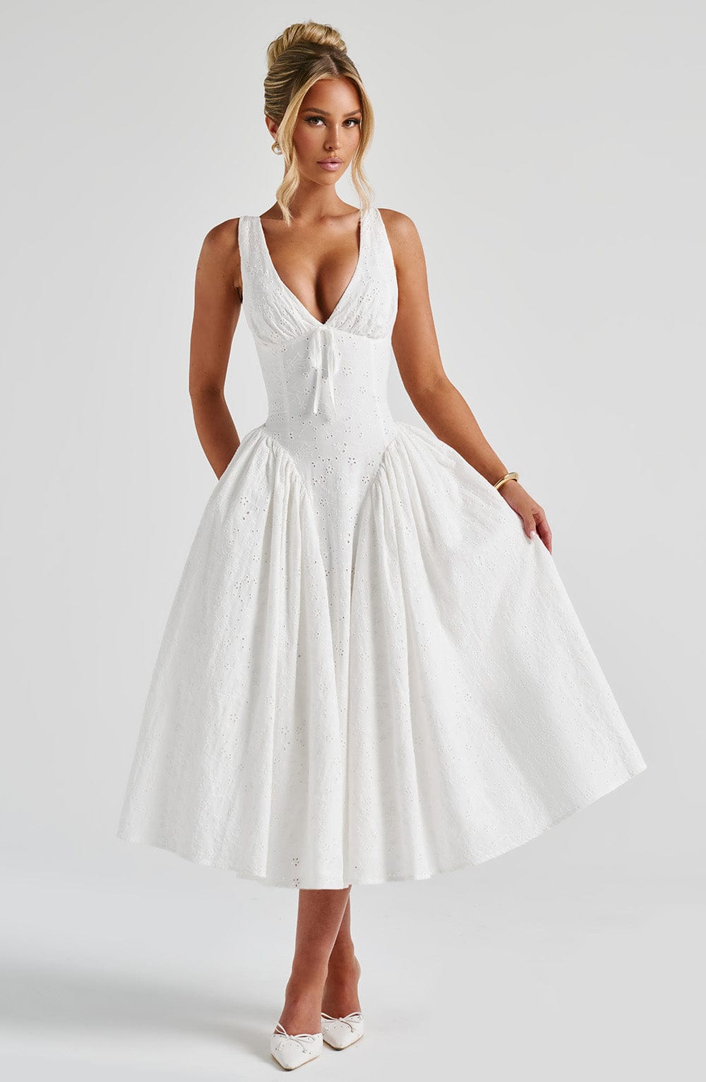 minilena Monroe Midi Dress Ivory