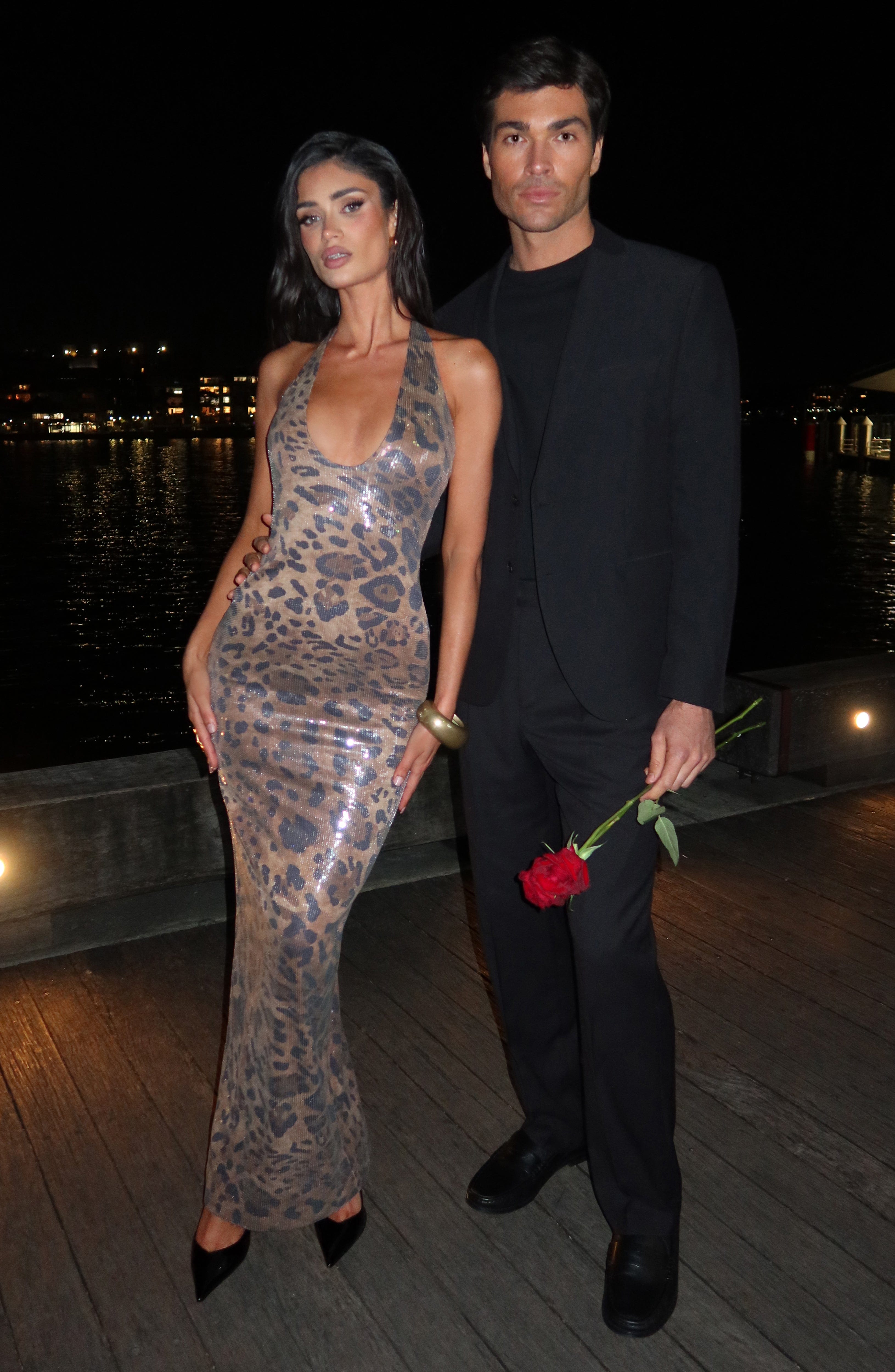 minilena Morena Maxi Dress Sequin Leopard Print