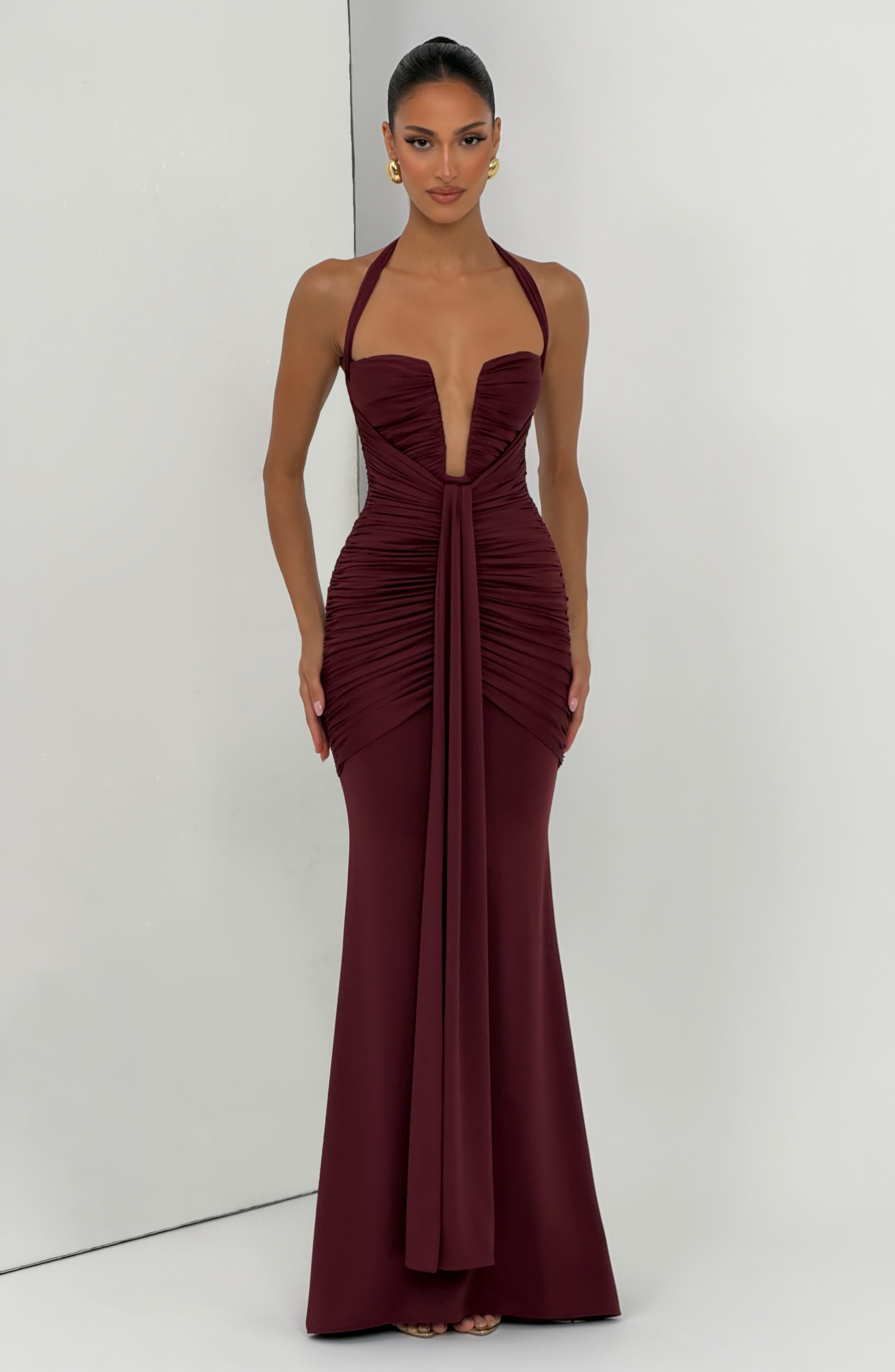 minilena Morrigan Maxi Dress Cherry Lacquer