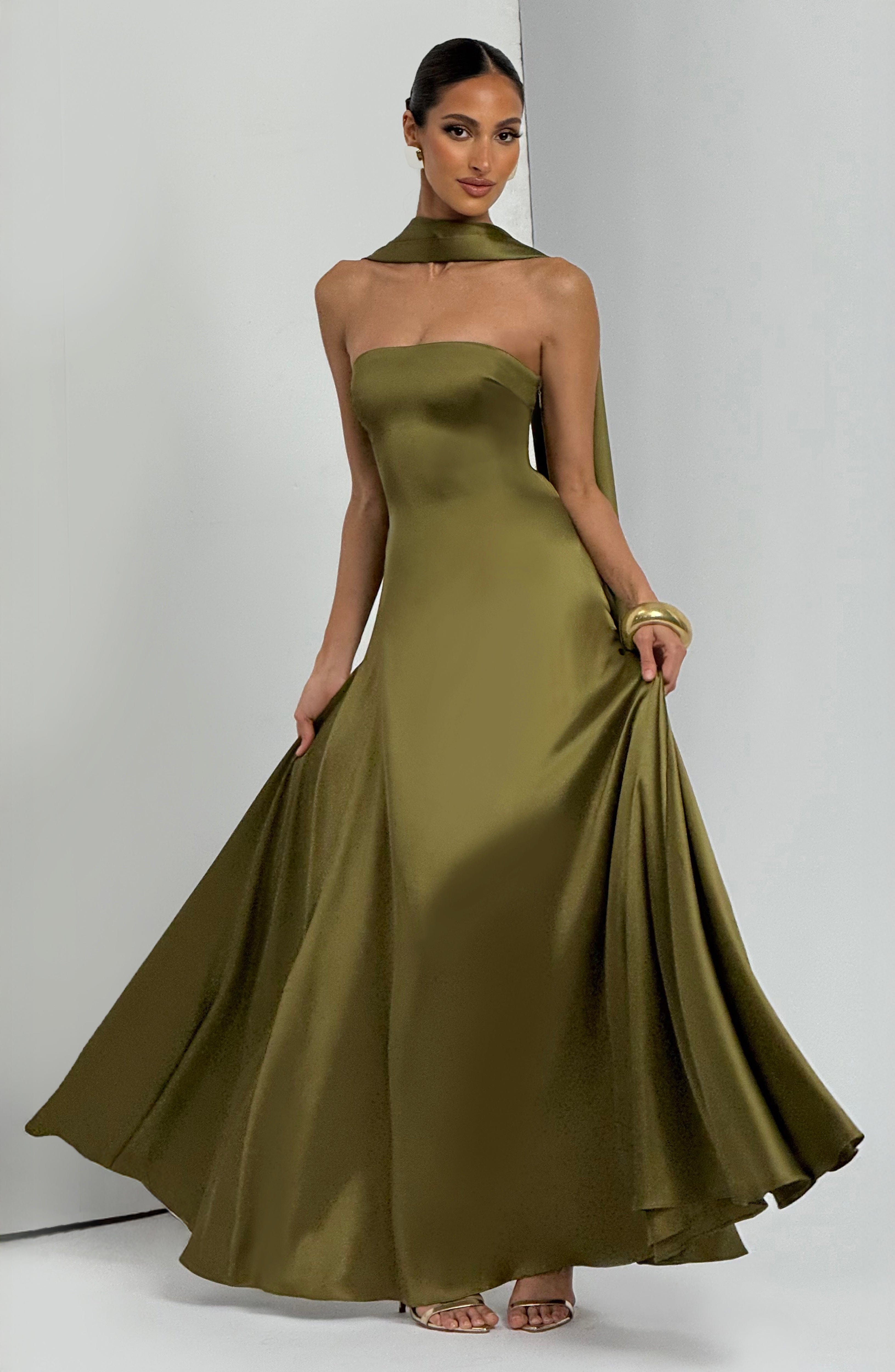 minilena Morven Maxi Dress Deep Olive