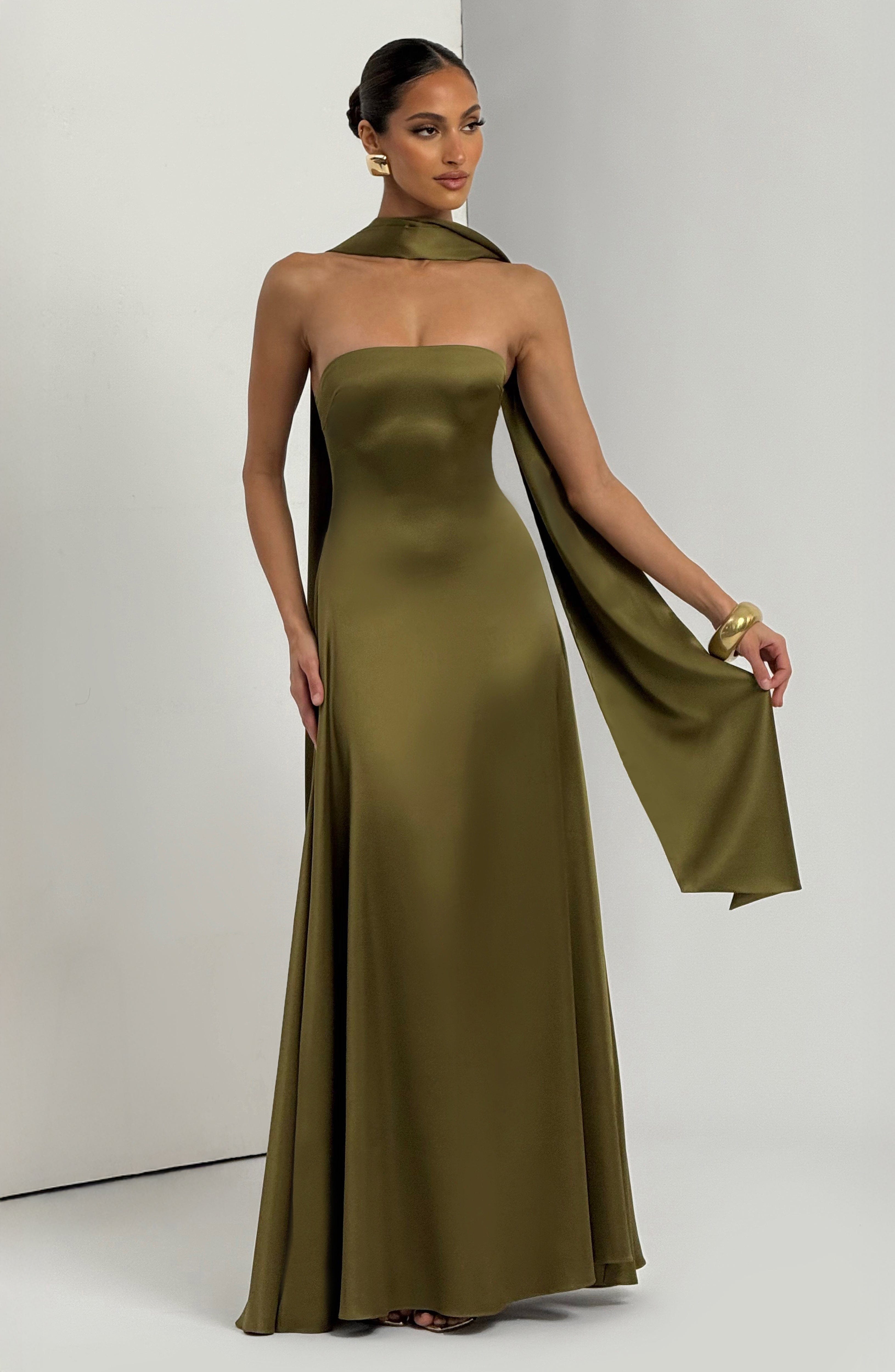 minilena Morven Maxi Dress Deep Olive