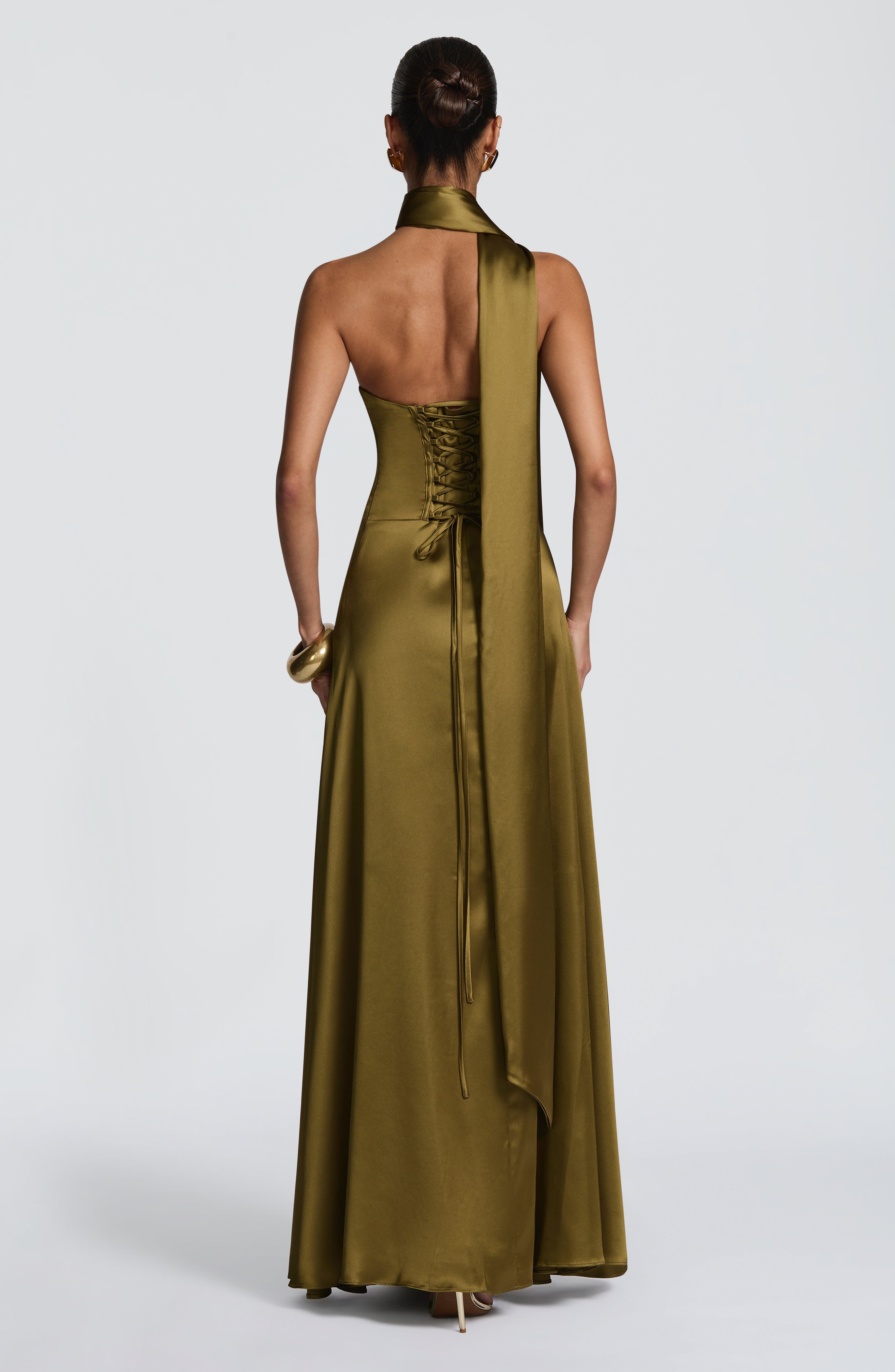 minilena Morven Maxi Dress Deep Olive