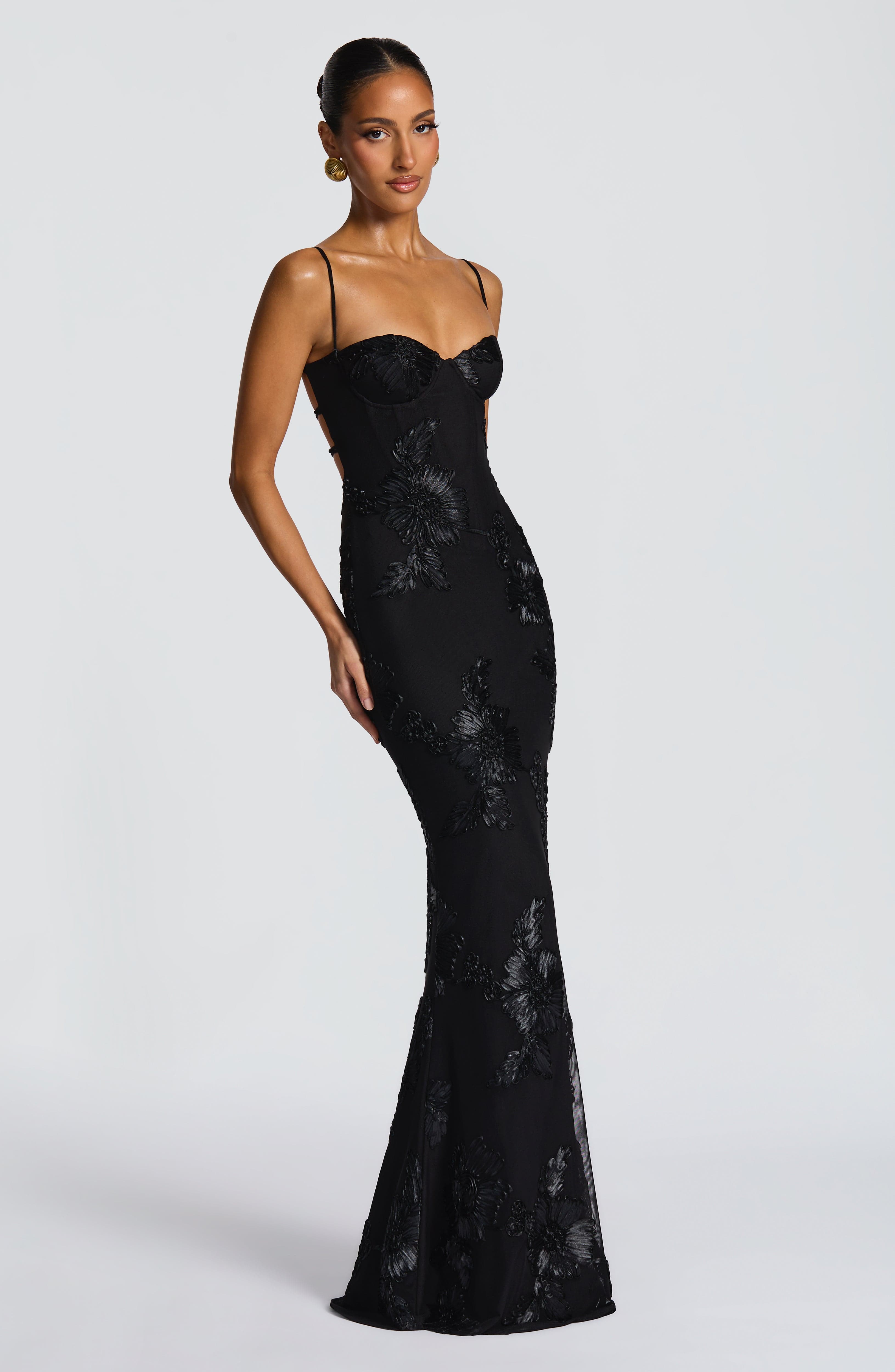 minilena Nefertiti Maxi Dress Black