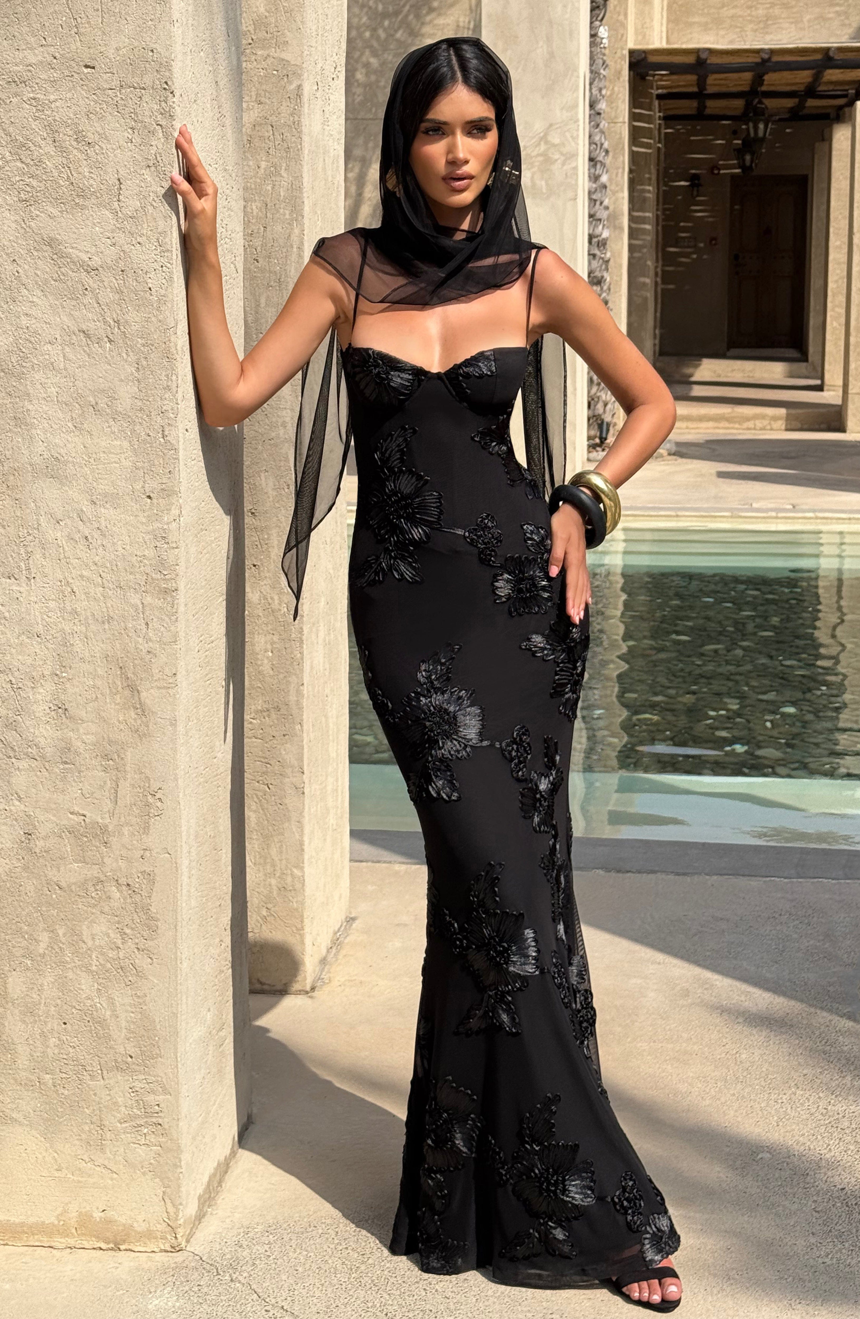 minilena Nefertiti Maxi Dress Black