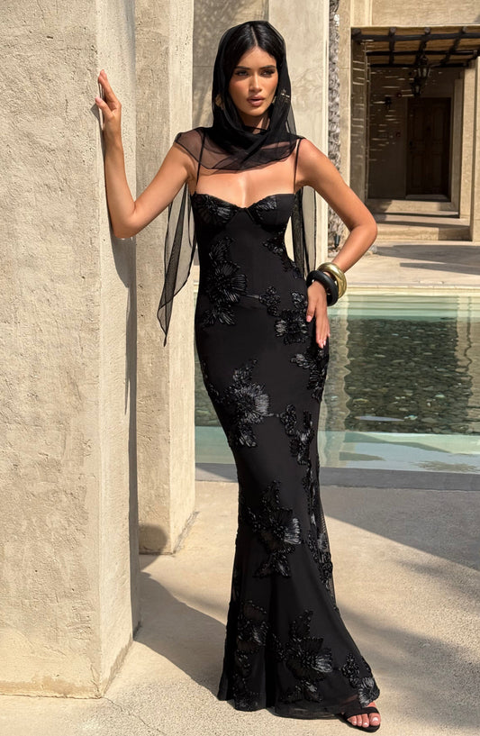 minilena Nefertiti Maxi Dress Black