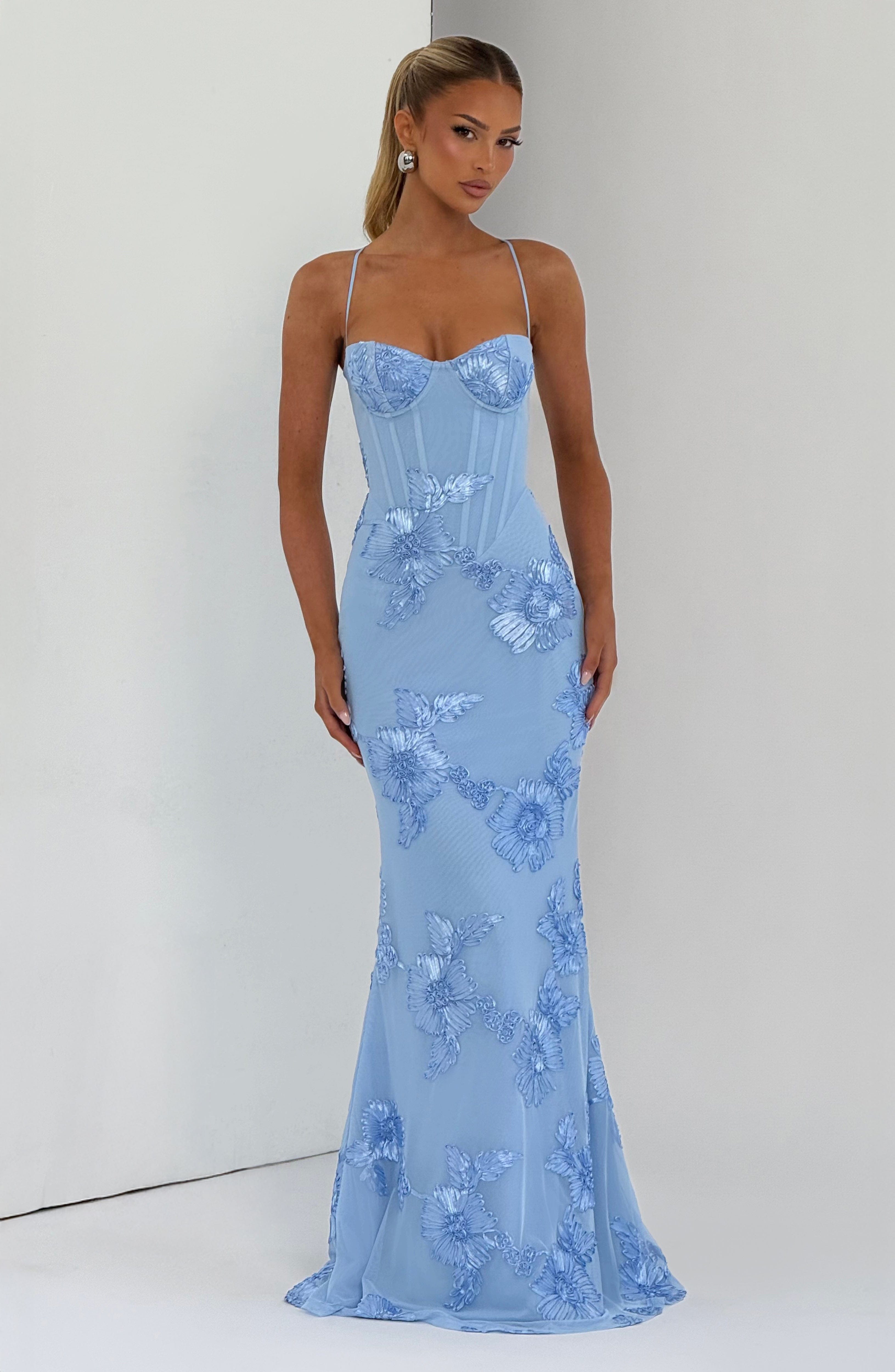 minilena Nefertiti Maxi Dress Glacier Blue