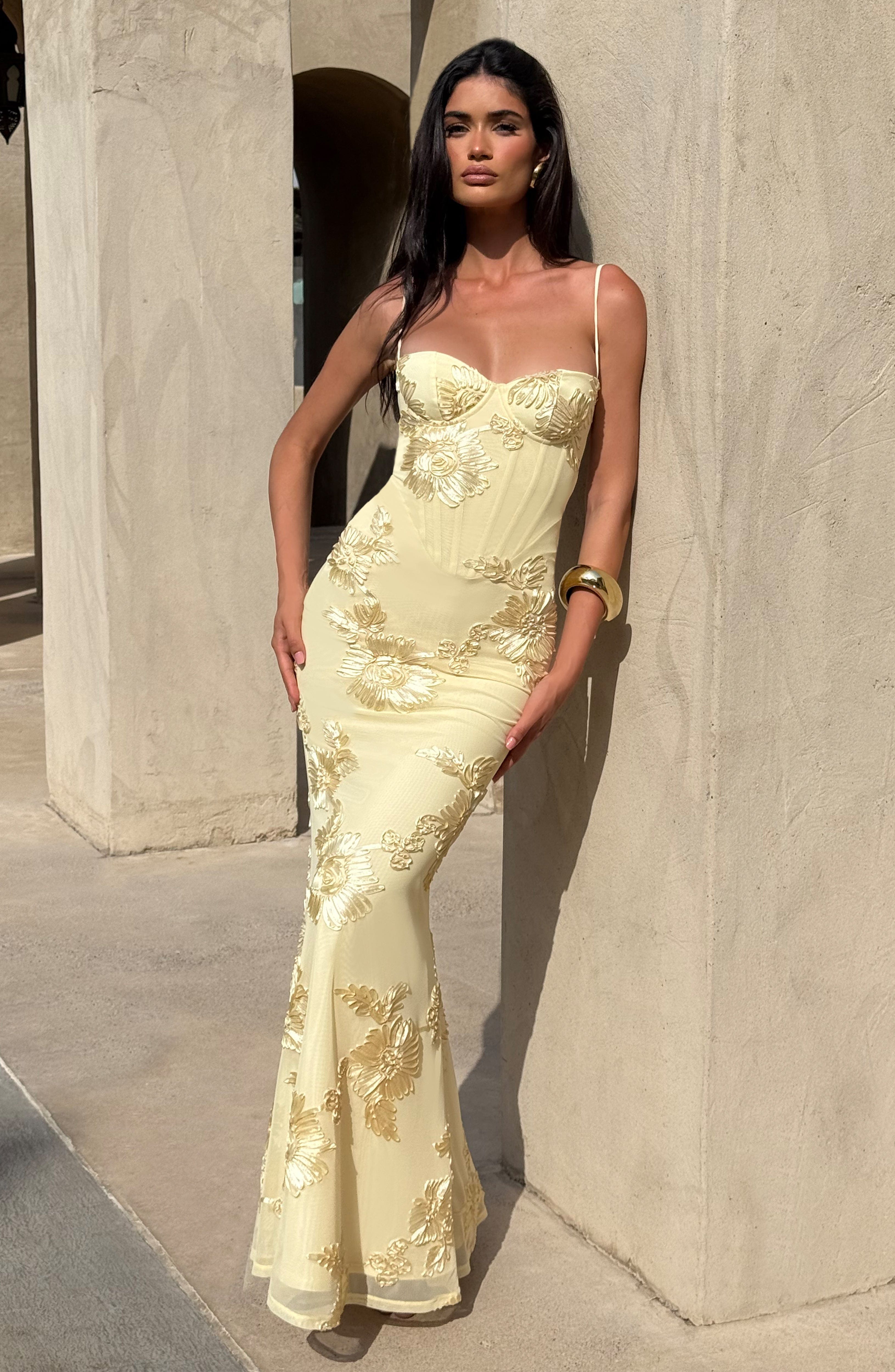 minilena Nefertiti Maxi Dress Lemon