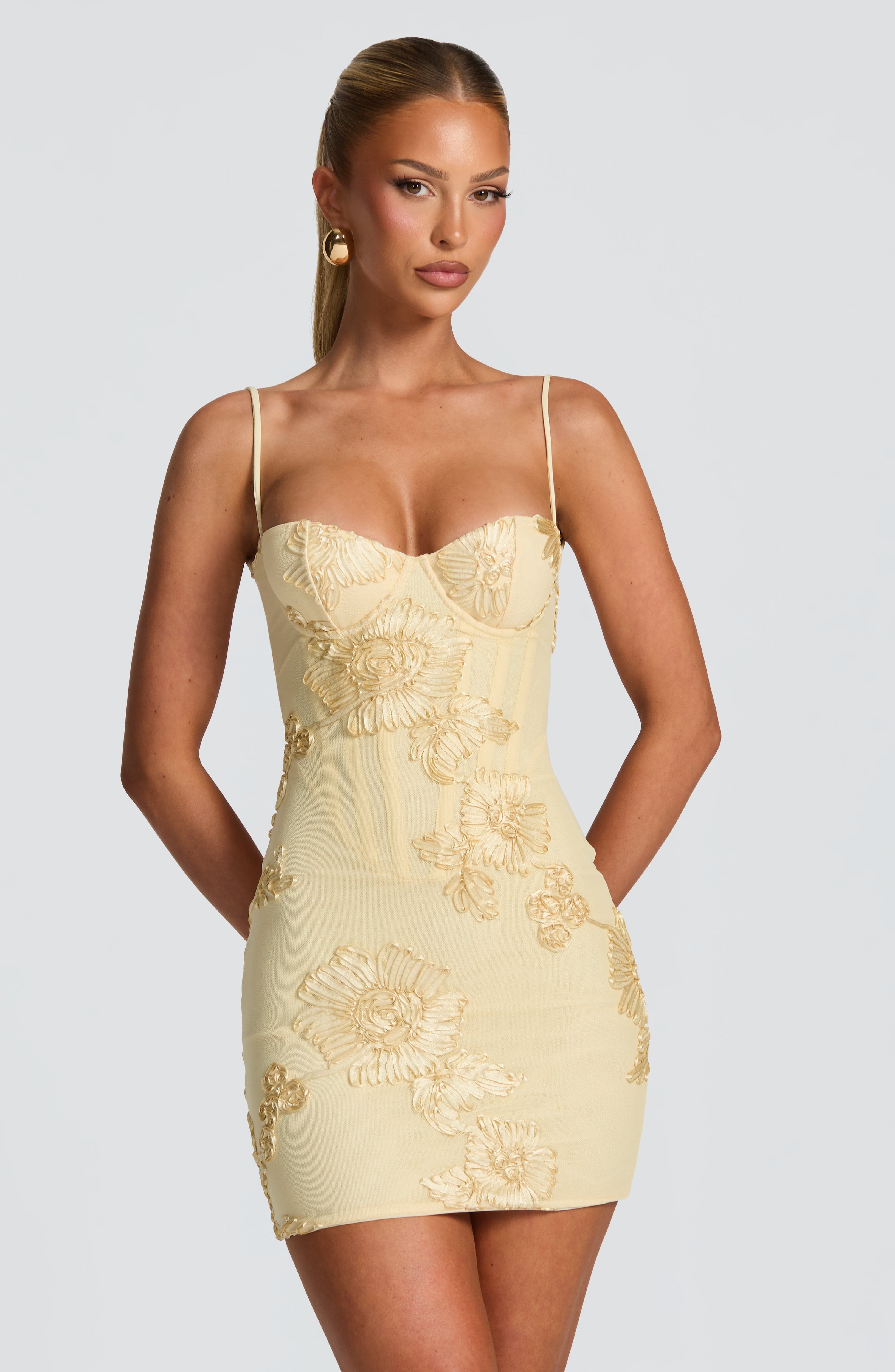 minilena Nefertiti Mini Dress Lemon