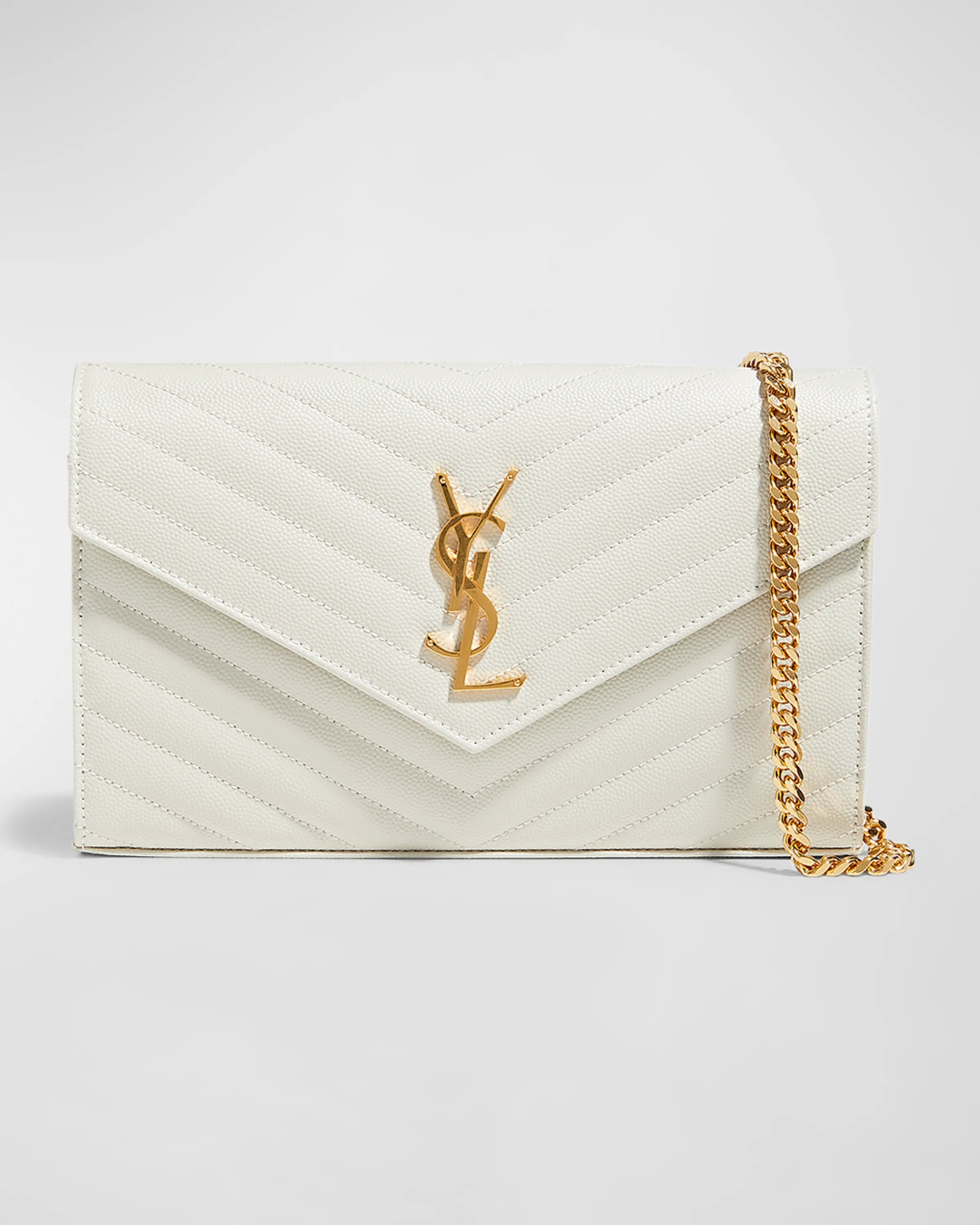 Cassandre Envelope Mini Matelasse Leather Shoulder Bag With Box