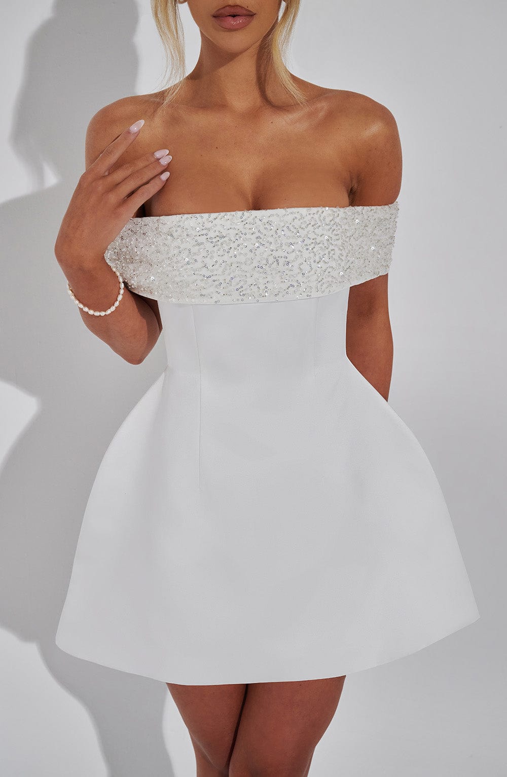 minilena Noelle Mini Dress Ivory