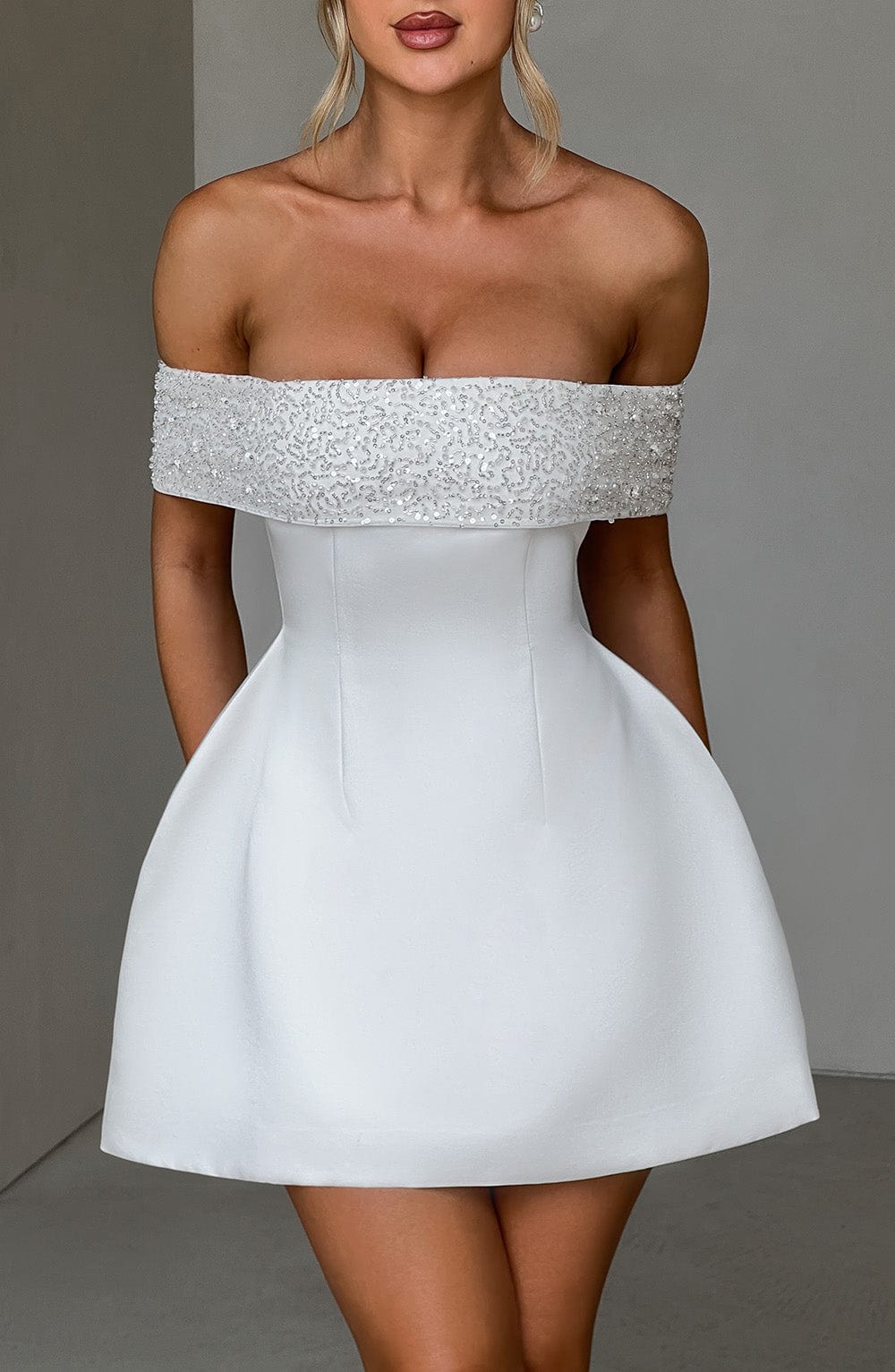 minilena Noelle Mini Dress Ivory