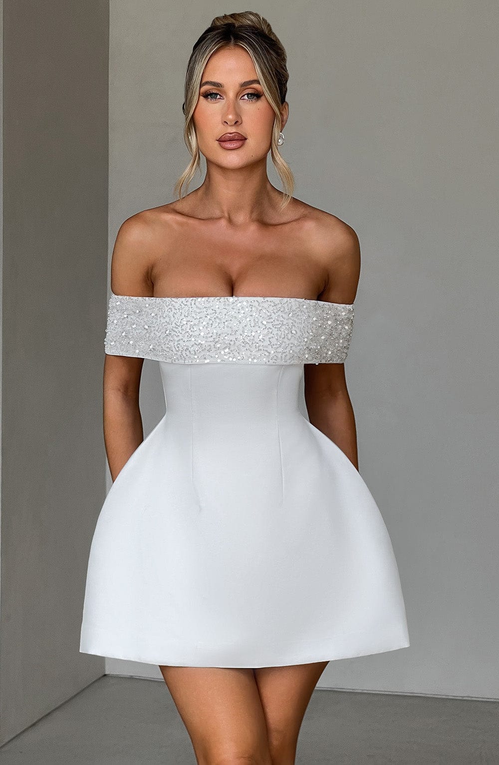 minilena Noelle Mini Dress Ivory