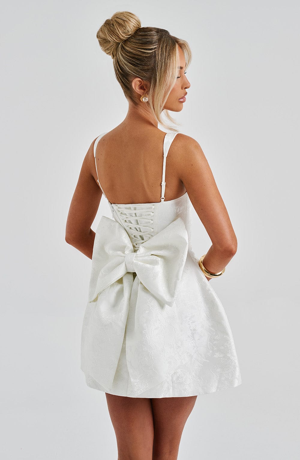 minilena Orla Mini Dress Ivory