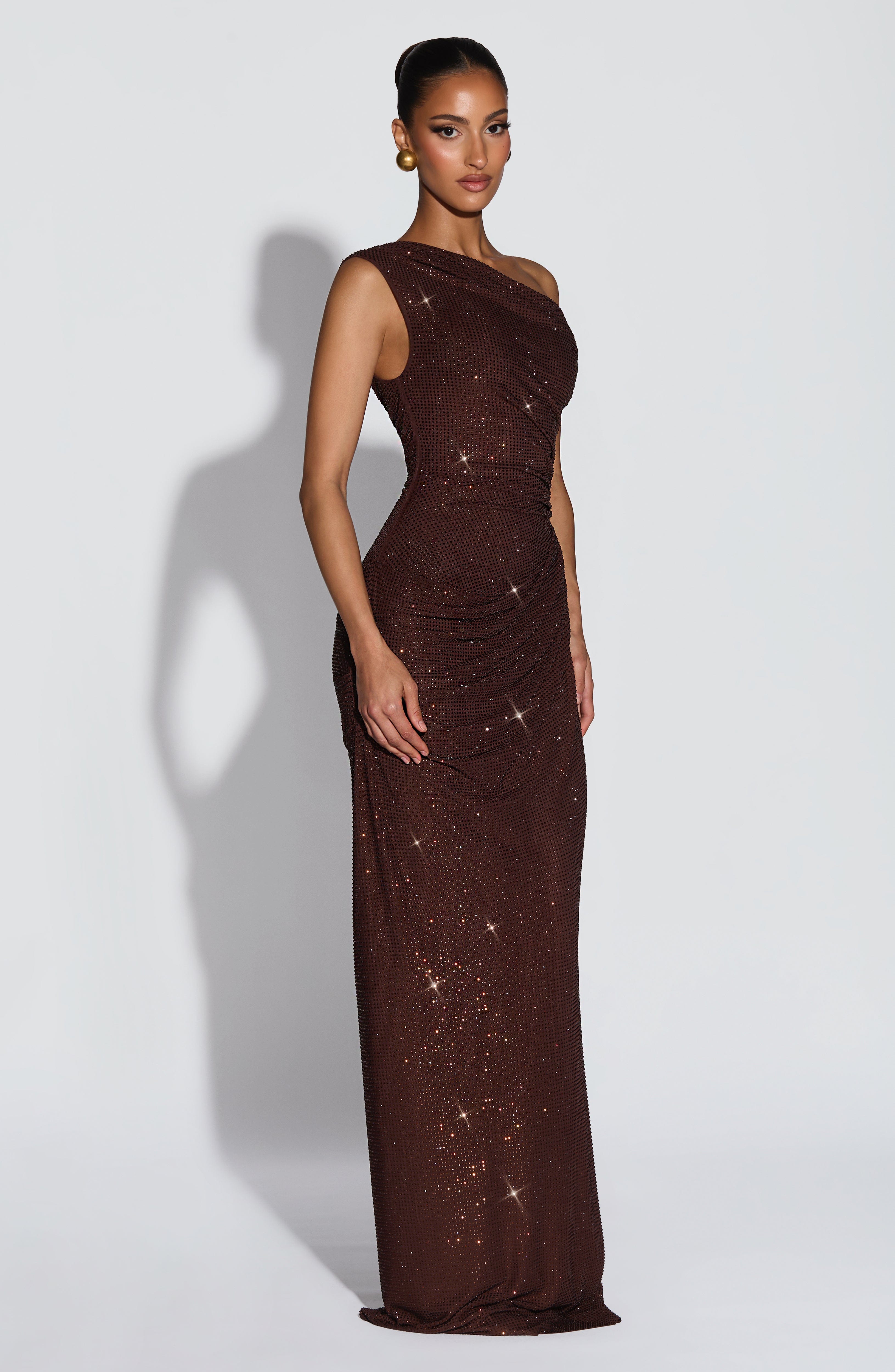 minilena Ottilie Maxi Dress Plum Brown