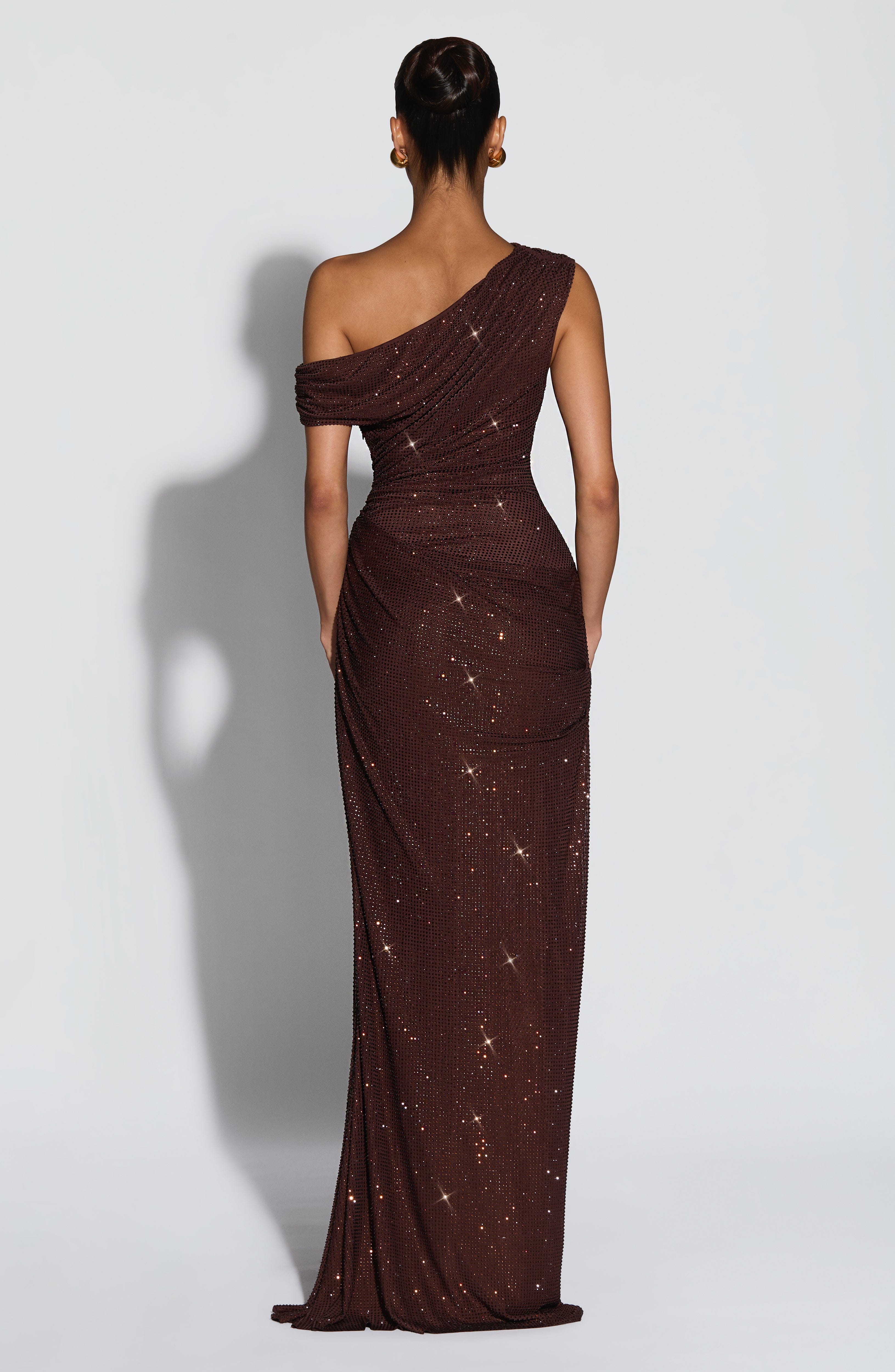minilena Ottilie Maxi Dress Plum Brown