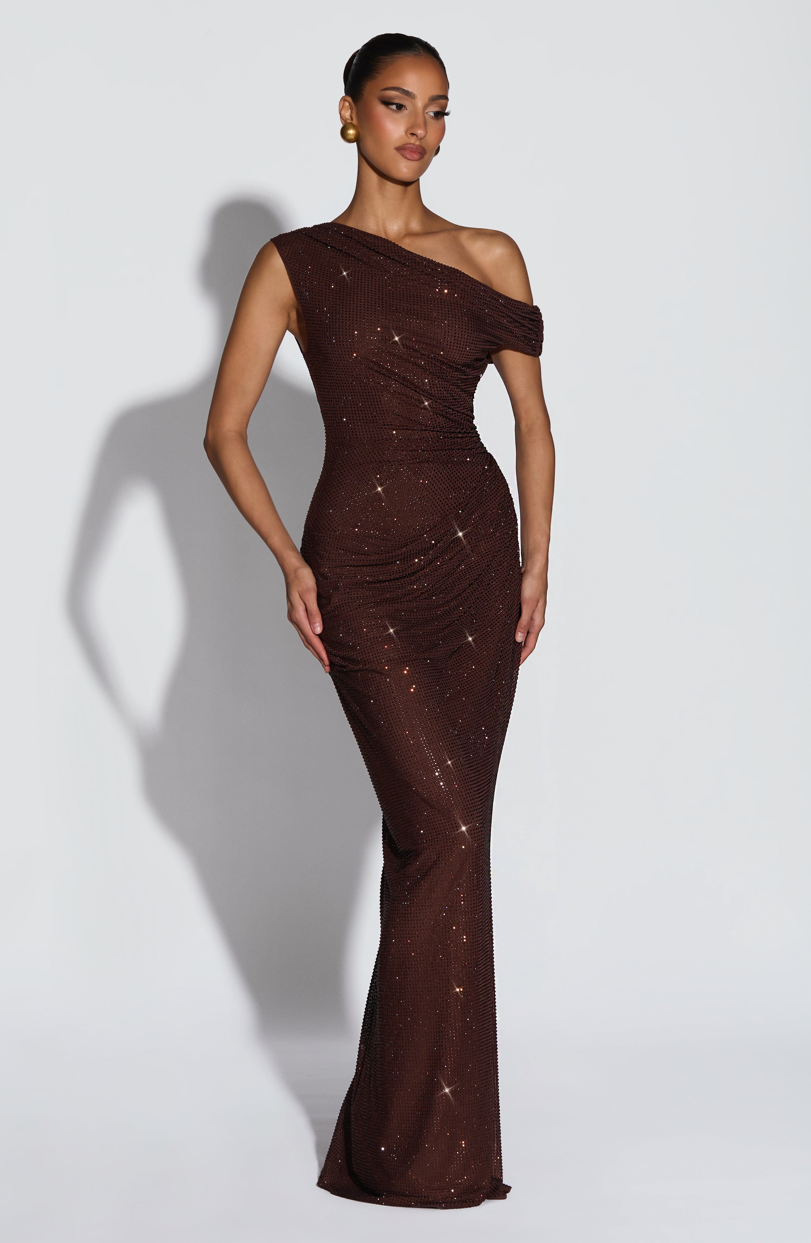 minilena Ottilie Maxi Dress Plum Brown