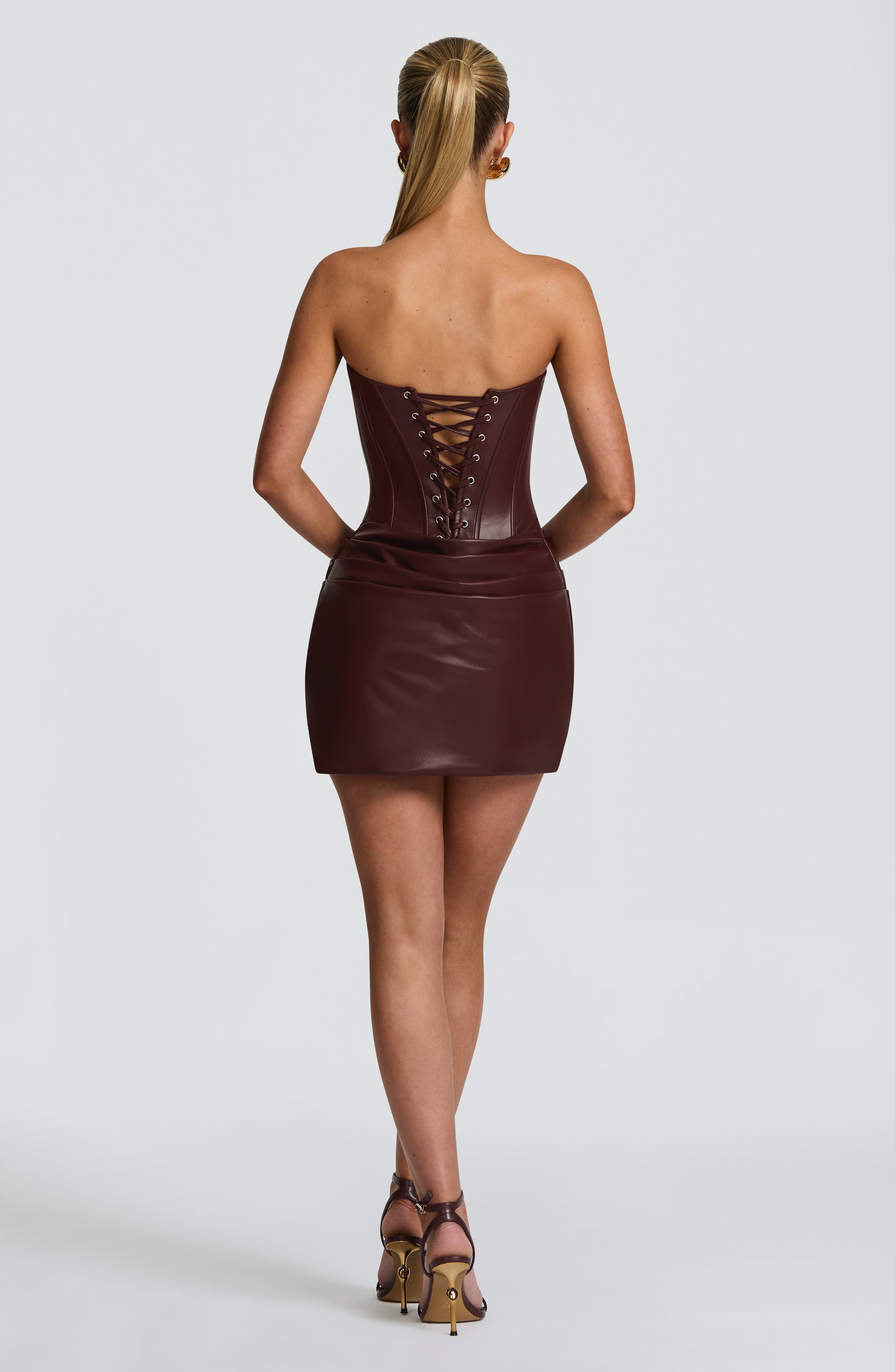 minilena Palmer Mini Dress Burgundy