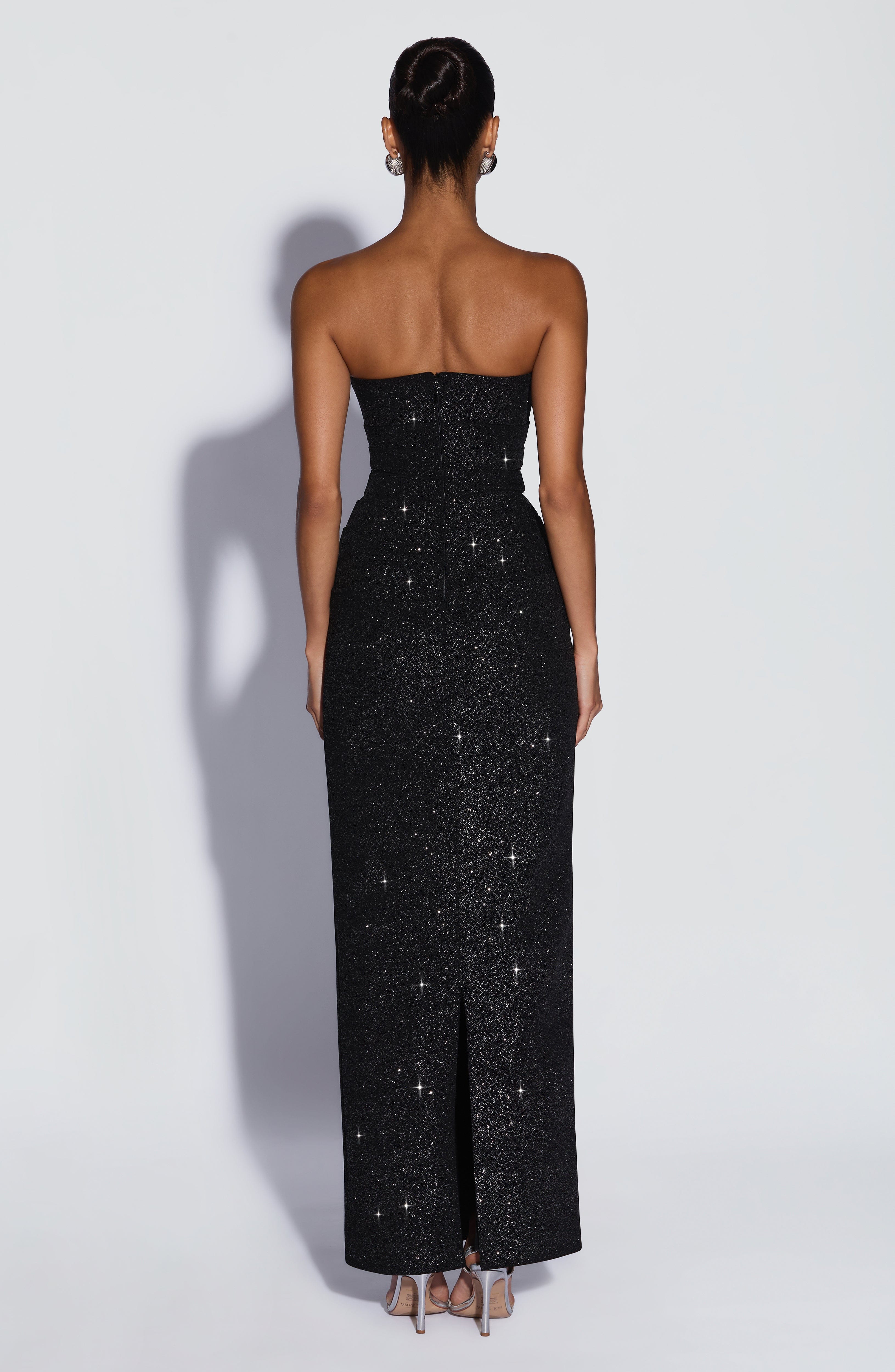 minilena Pandra Maxi Dress Black Sparkle