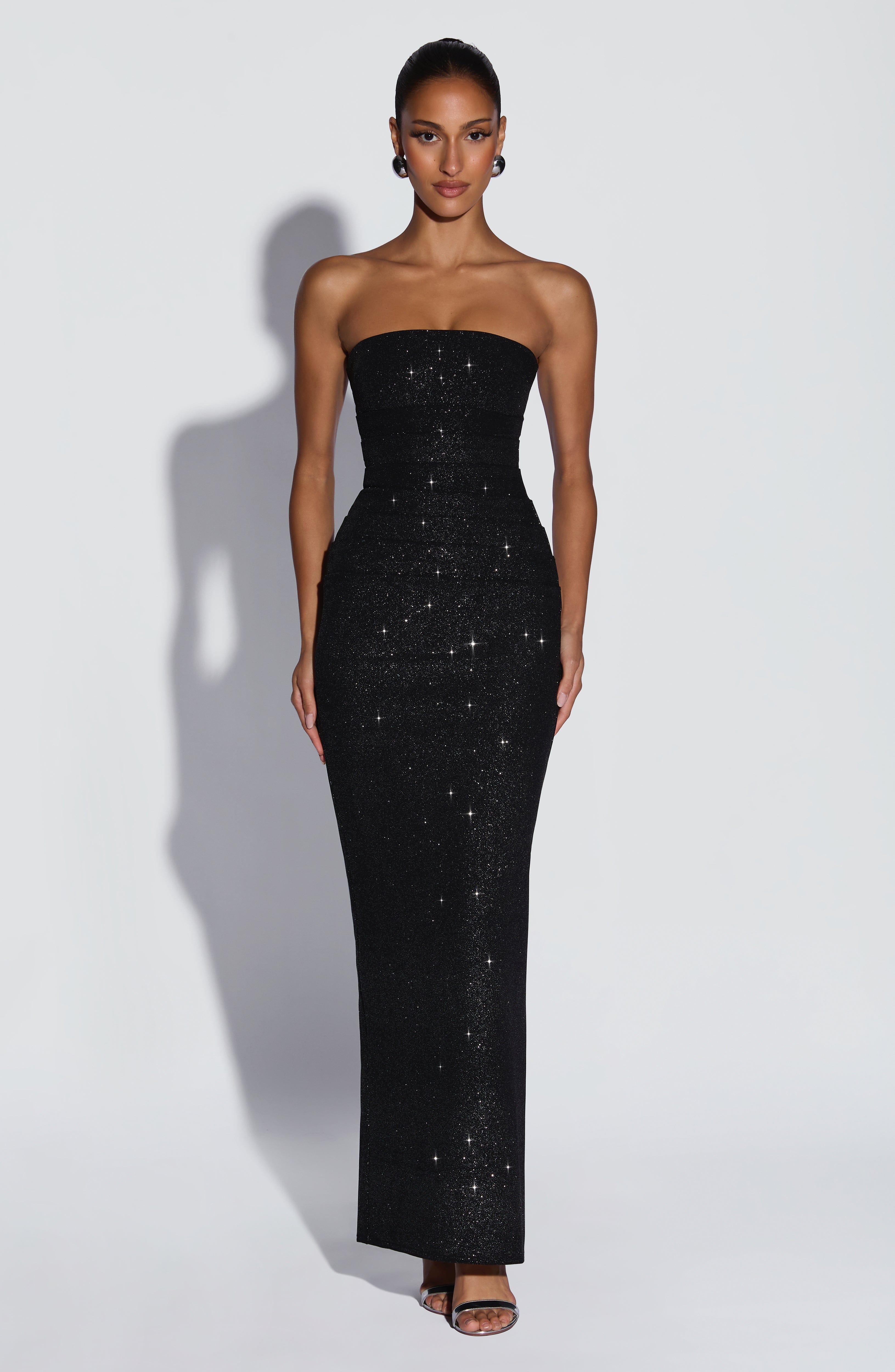minilena Pandra Maxi Dress Black Sparkle