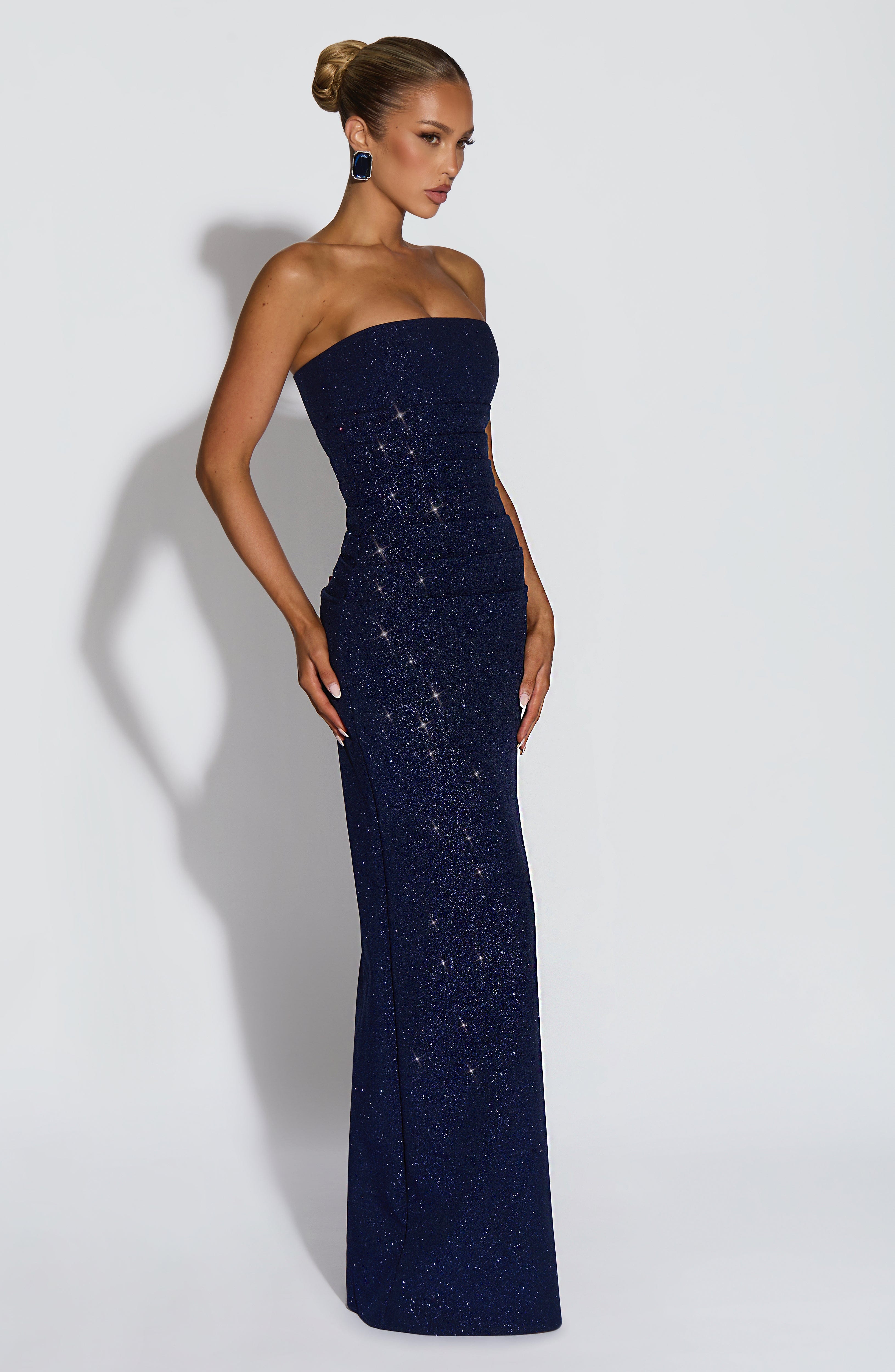 minilena Pandra Maxi Dress Navy Sparkle