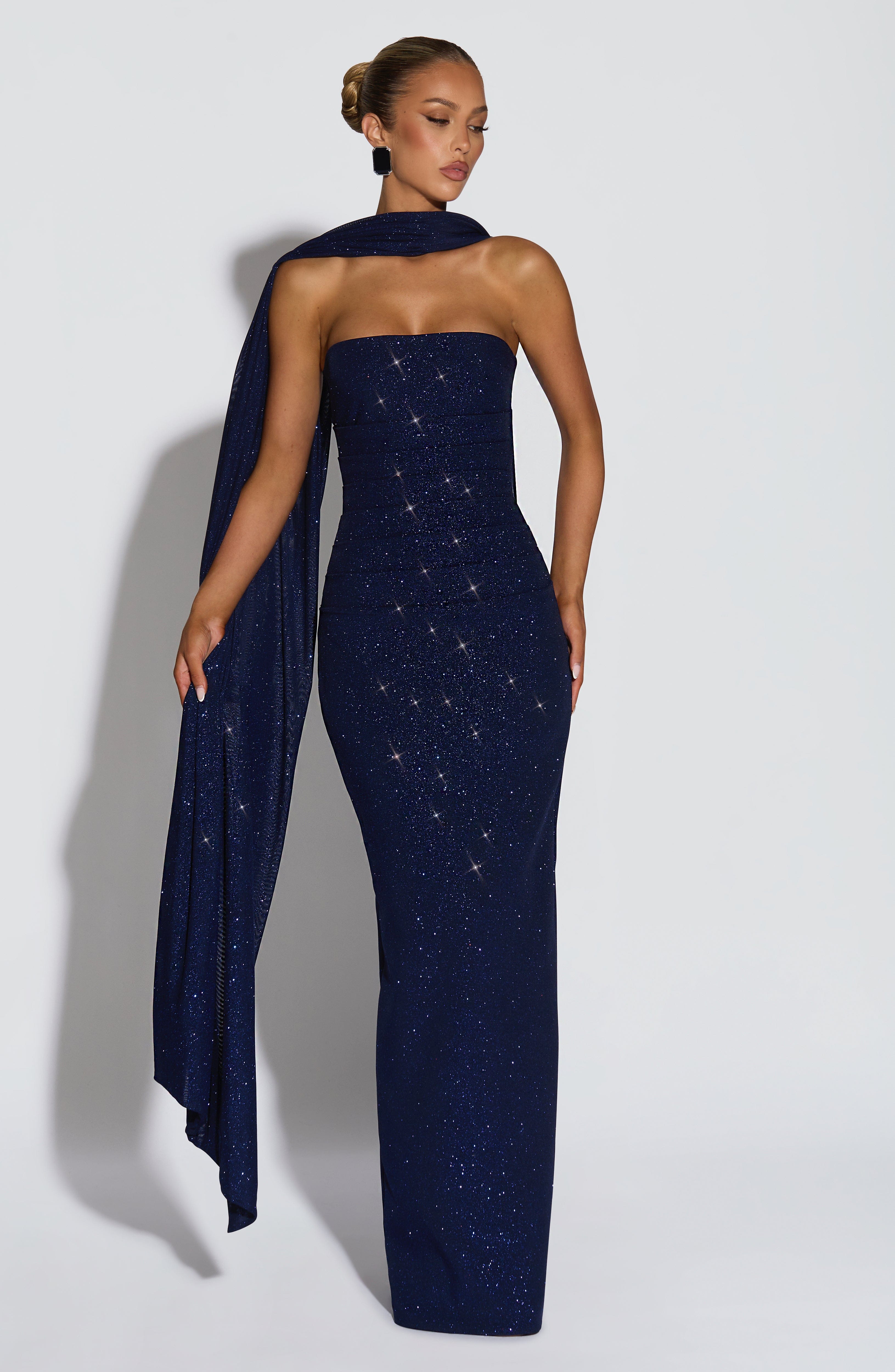 minilena Pandra Maxi Dress Navy Sparkle