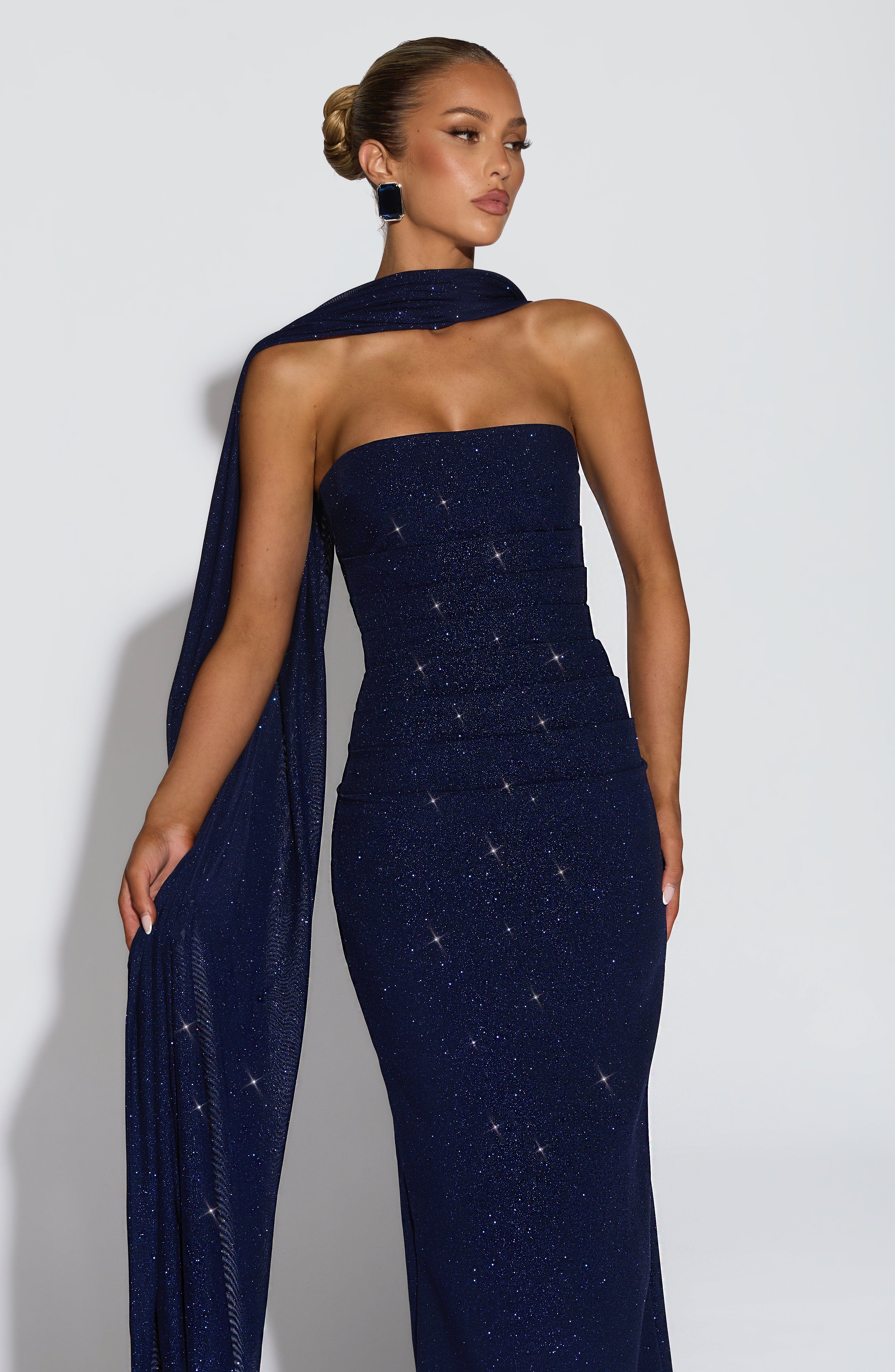 minilena Pandra Maxi Dress Navy Sparkle