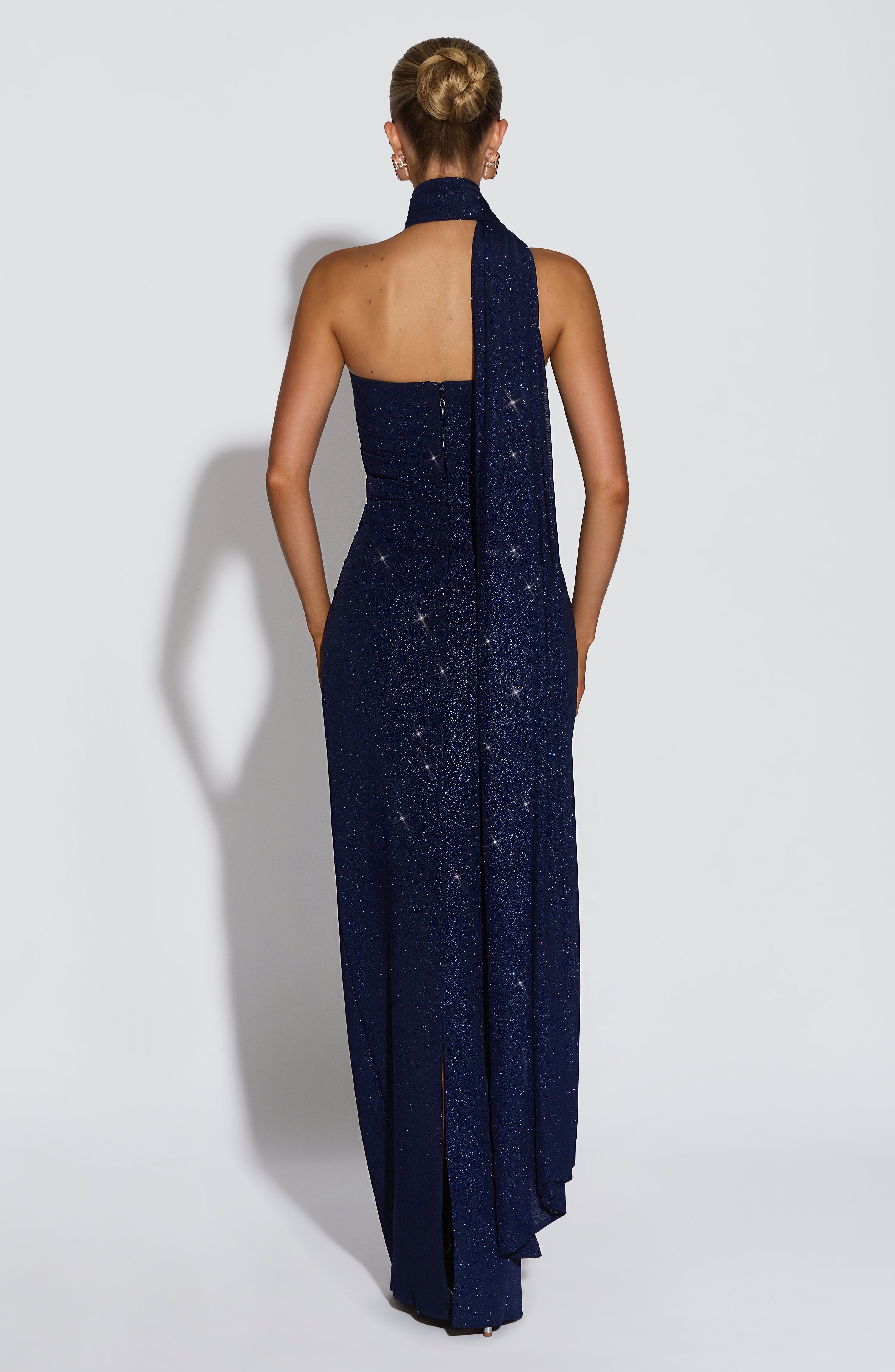 minilena Pandra Maxi Dress Navy Sparkle