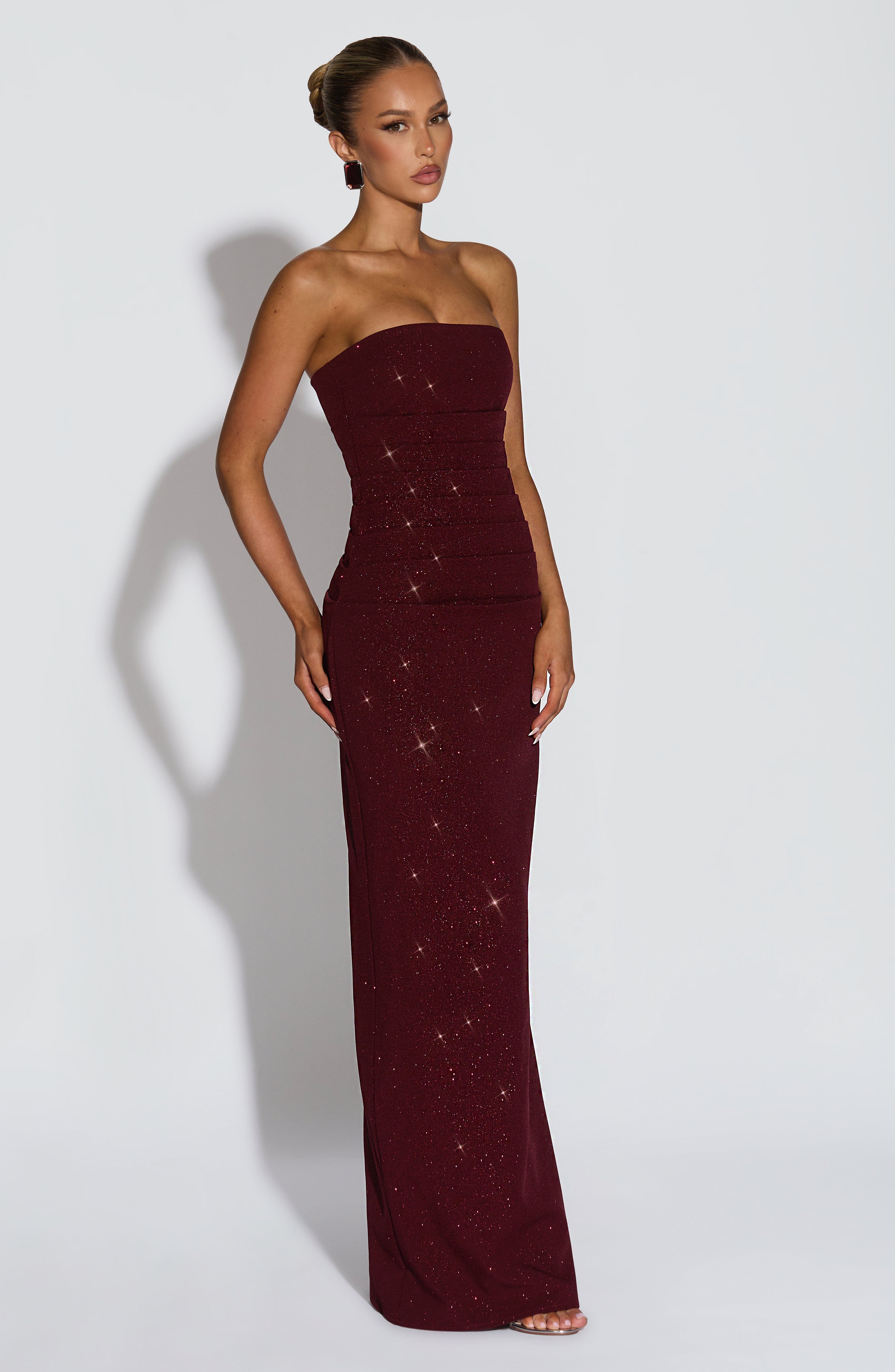 minilena Pandra Maxi Dress Wine Sparkle