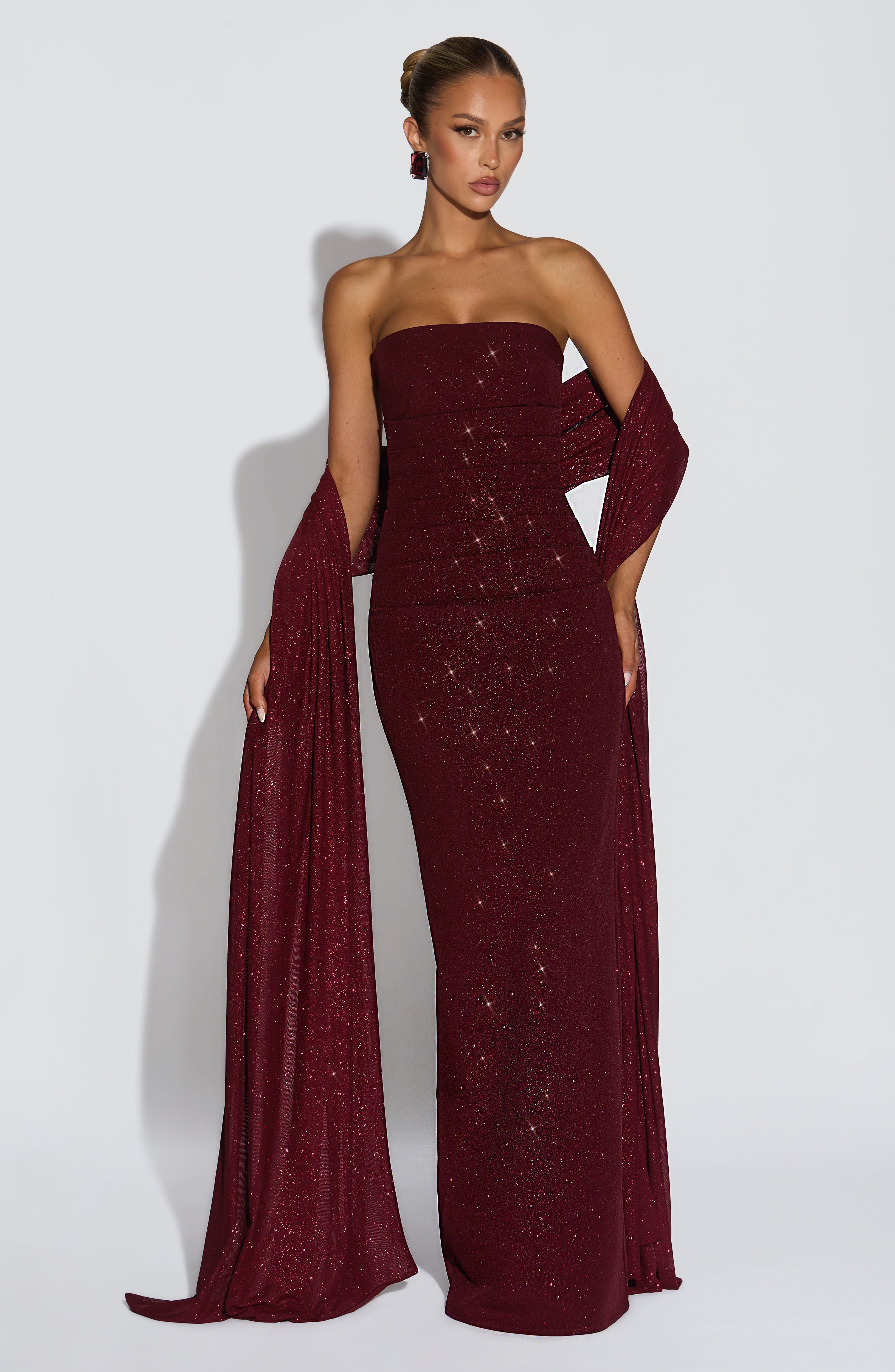 minilena Pandra Maxi Dress Wine Sparkle