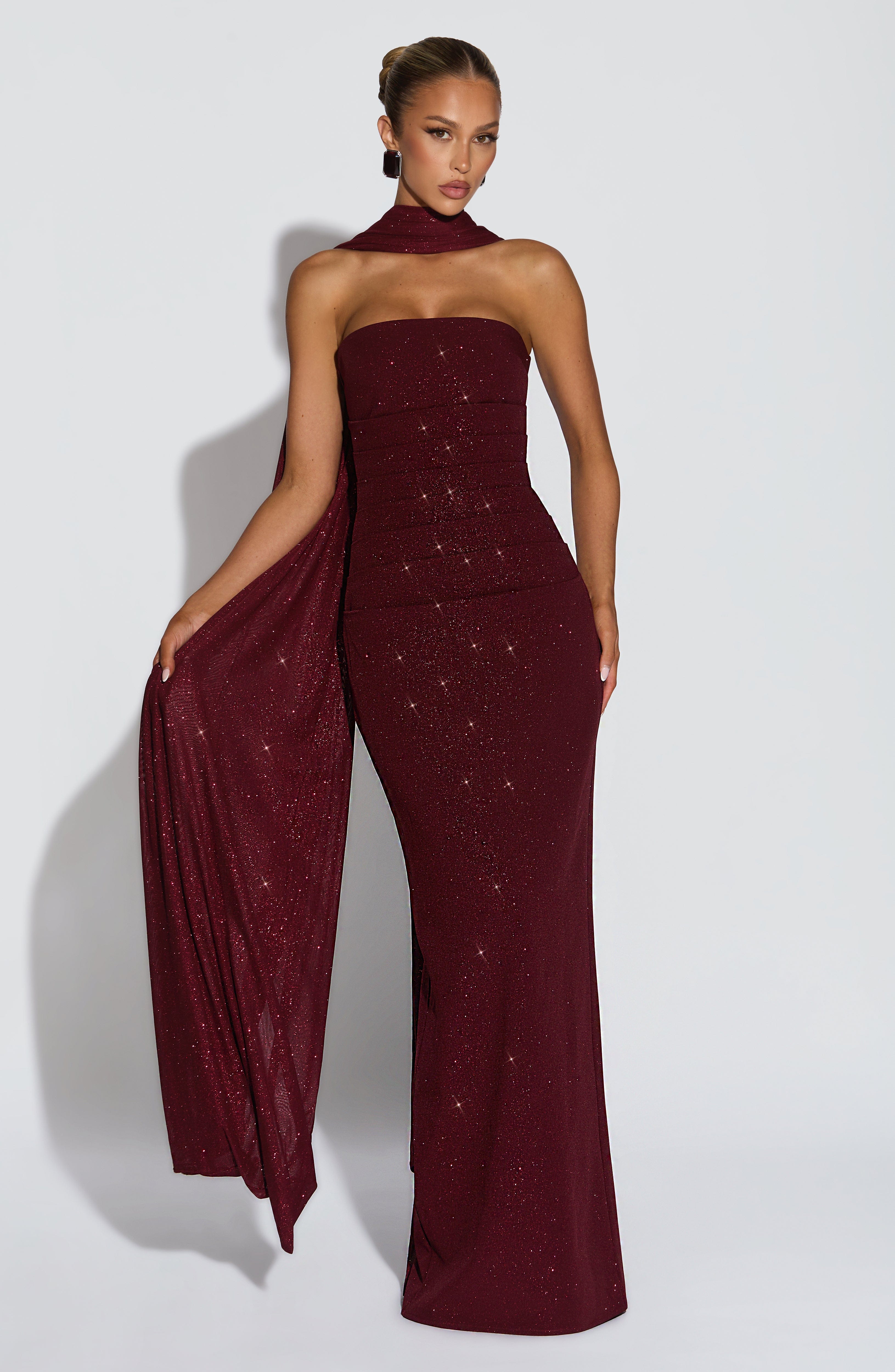 minilena Pandra Maxi Dress Wine Sparkle