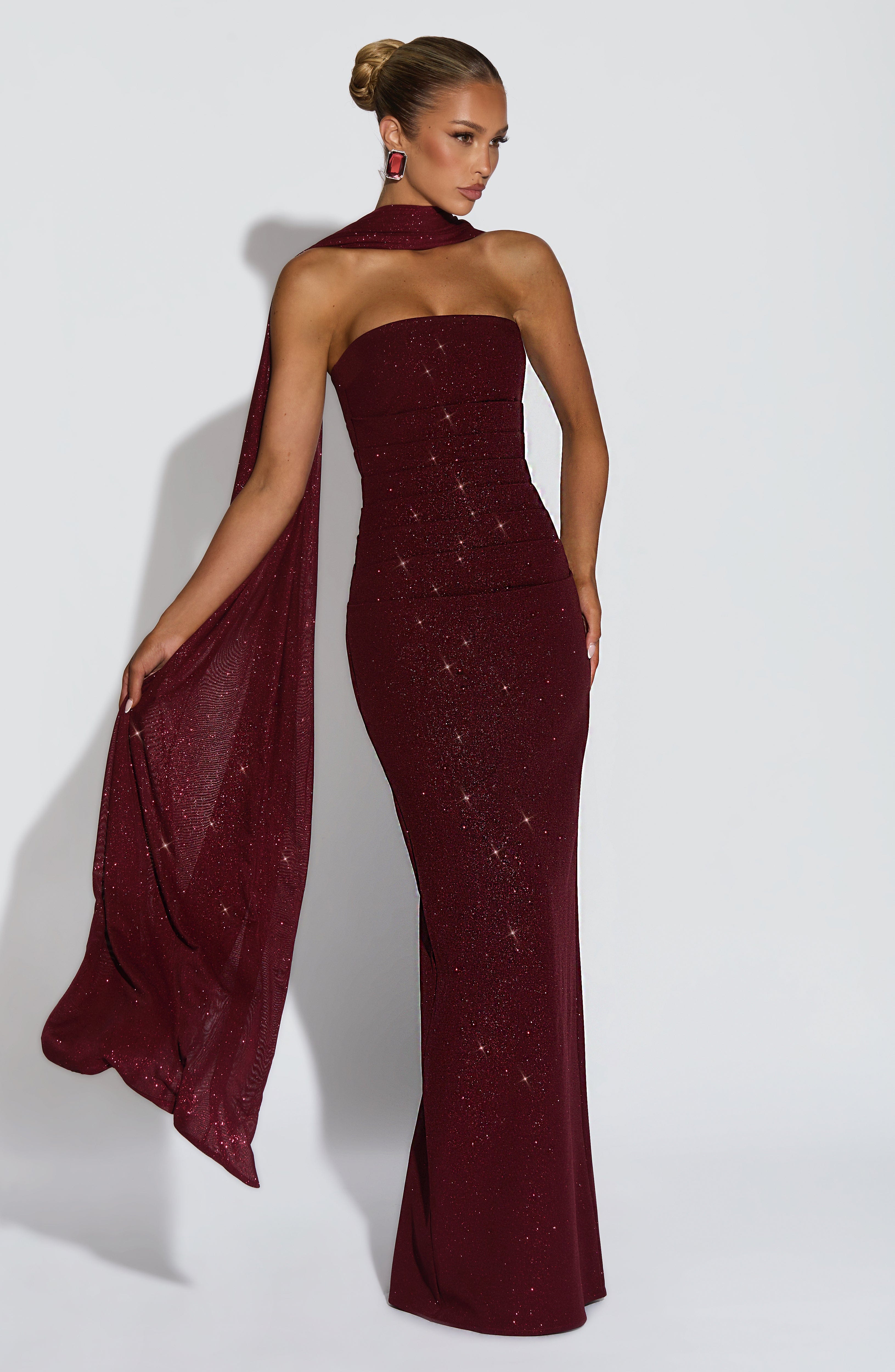 minilena Pandra Maxi Dress Wine Sparkle
