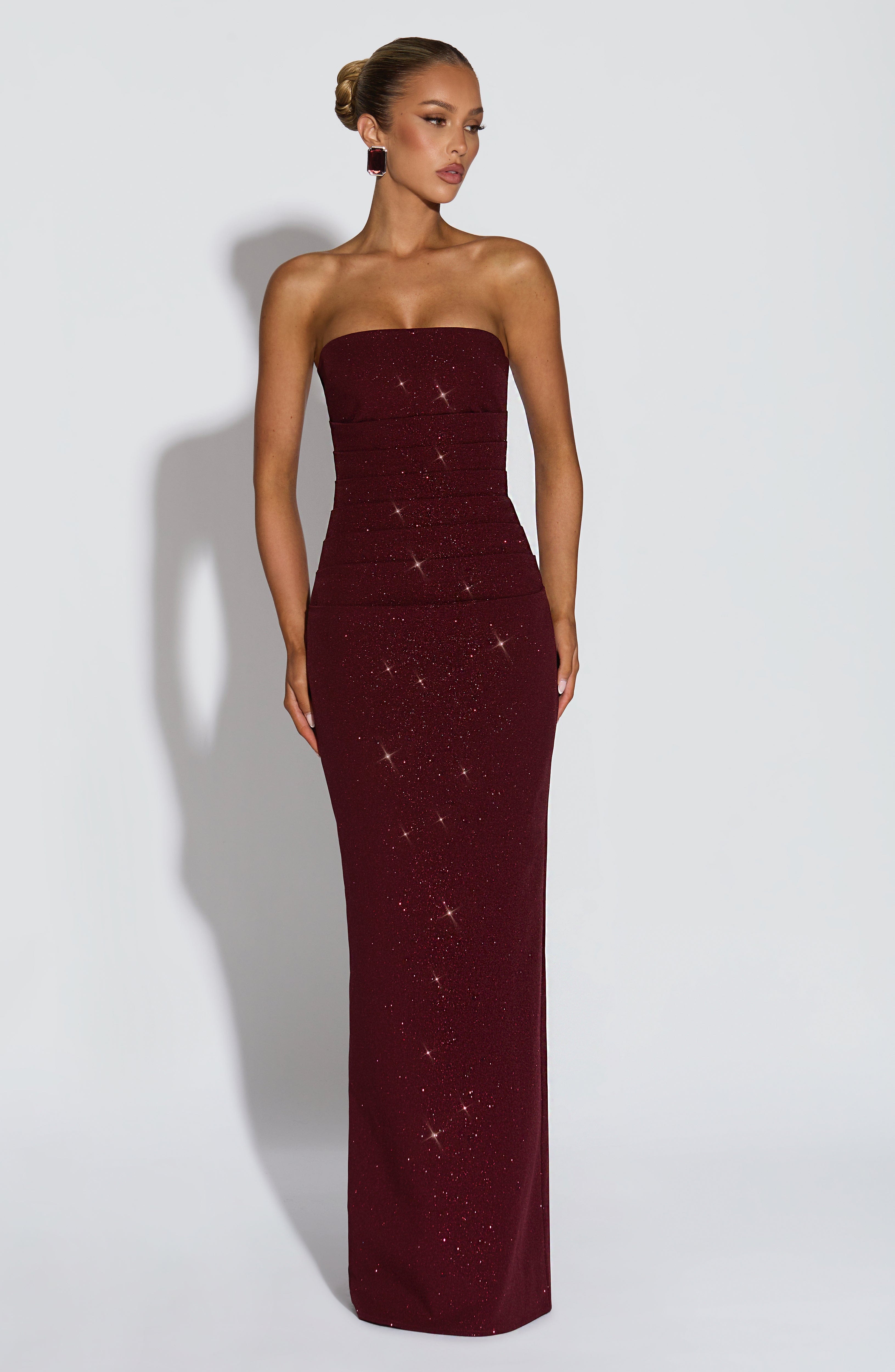 minilena Pandra Maxi Dress Wine Sparkle