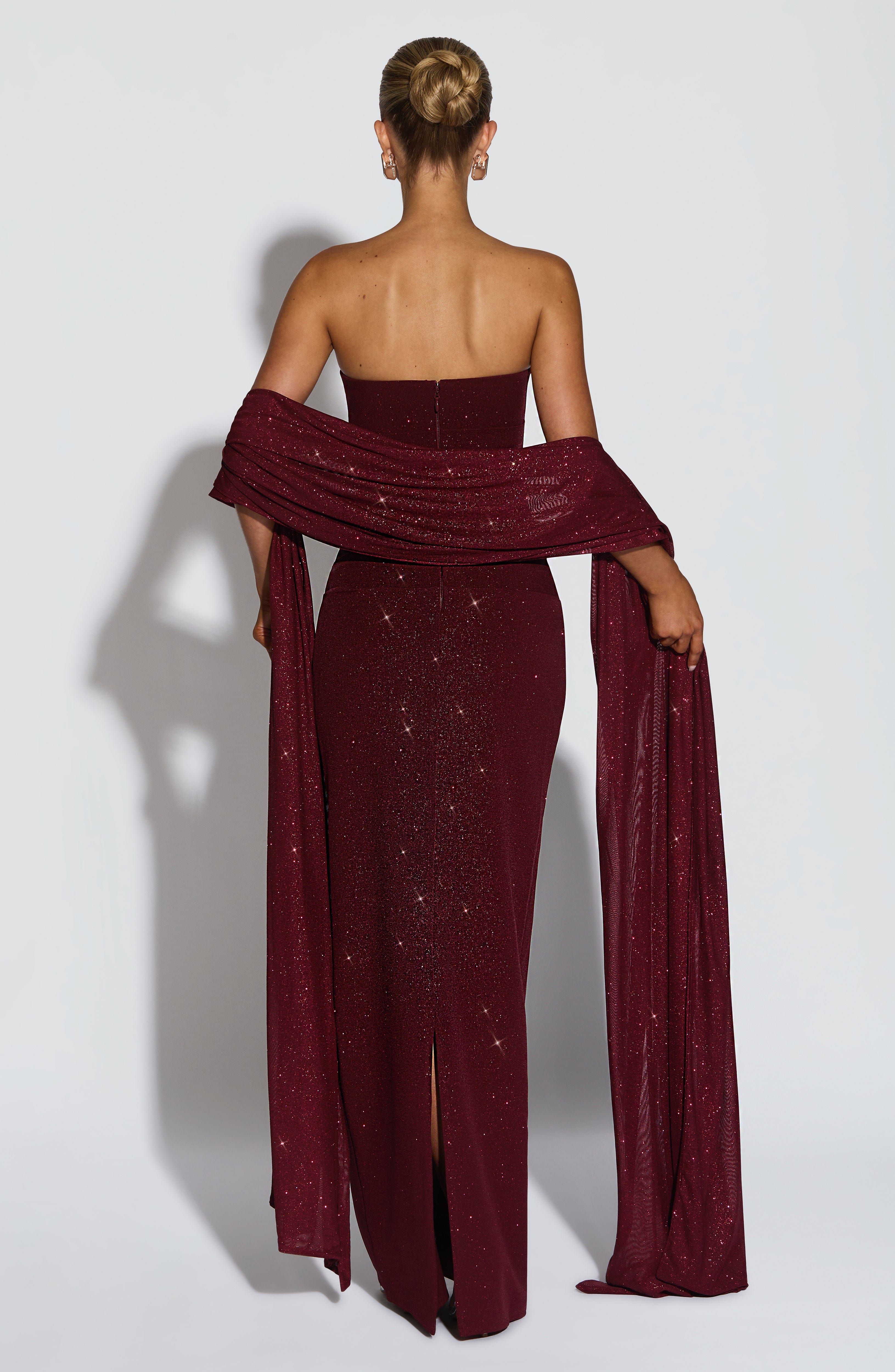 minilena Pandra Maxi Dress Wine Sparkle