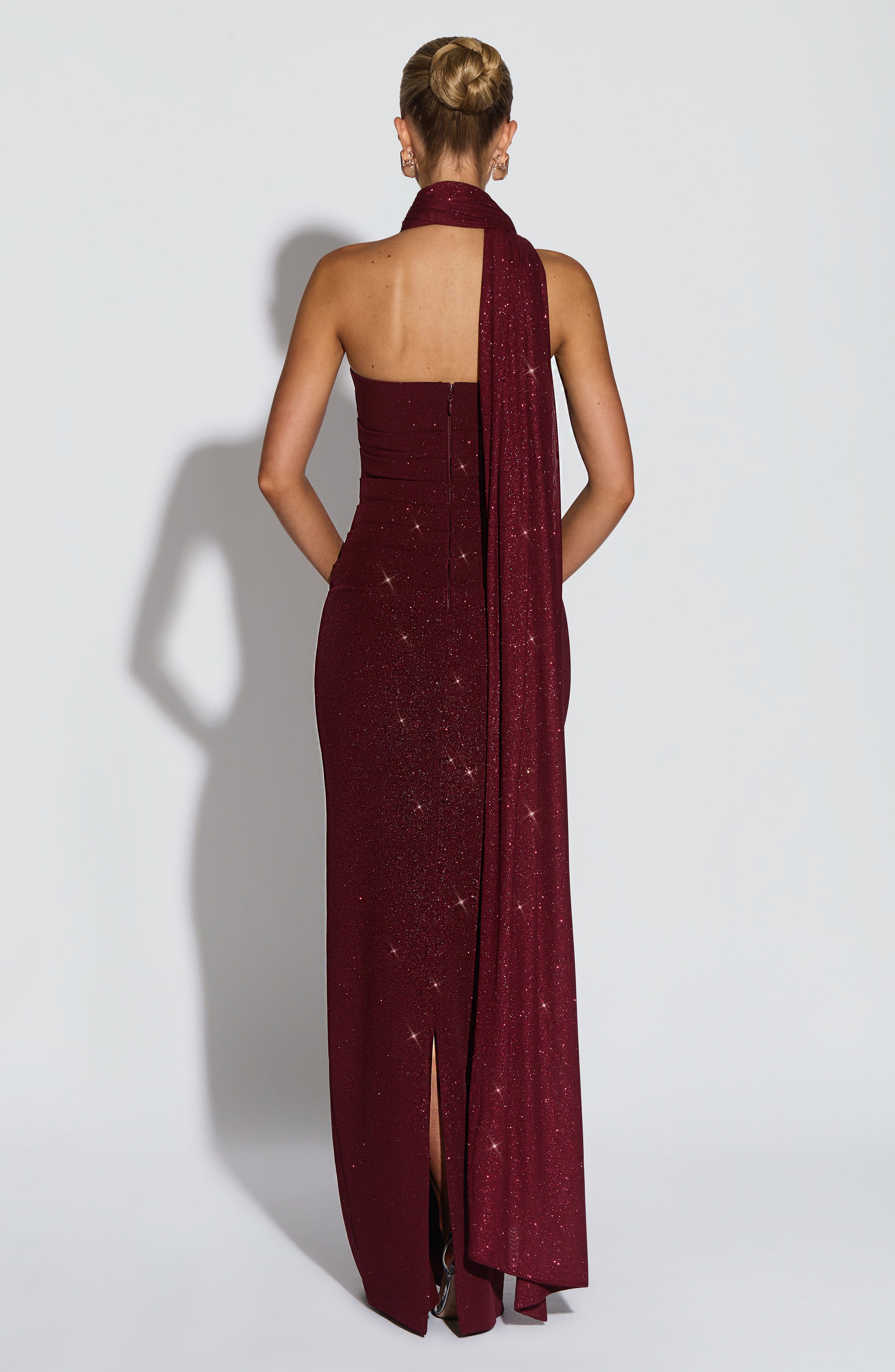 minilena Pandra Maxi Dress Wine Sparkle