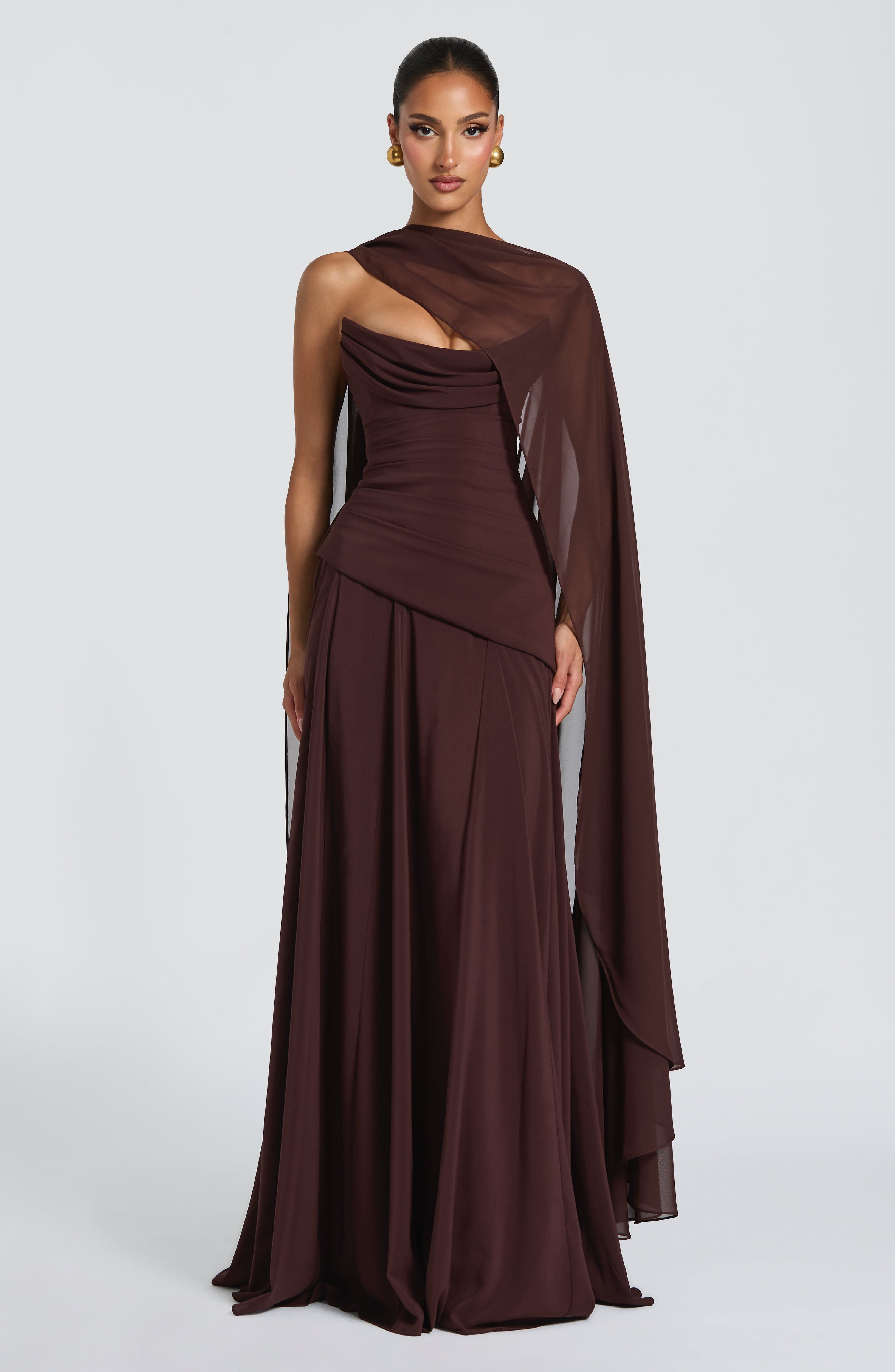 minilena Patricia Maxi Dress Plum Brown