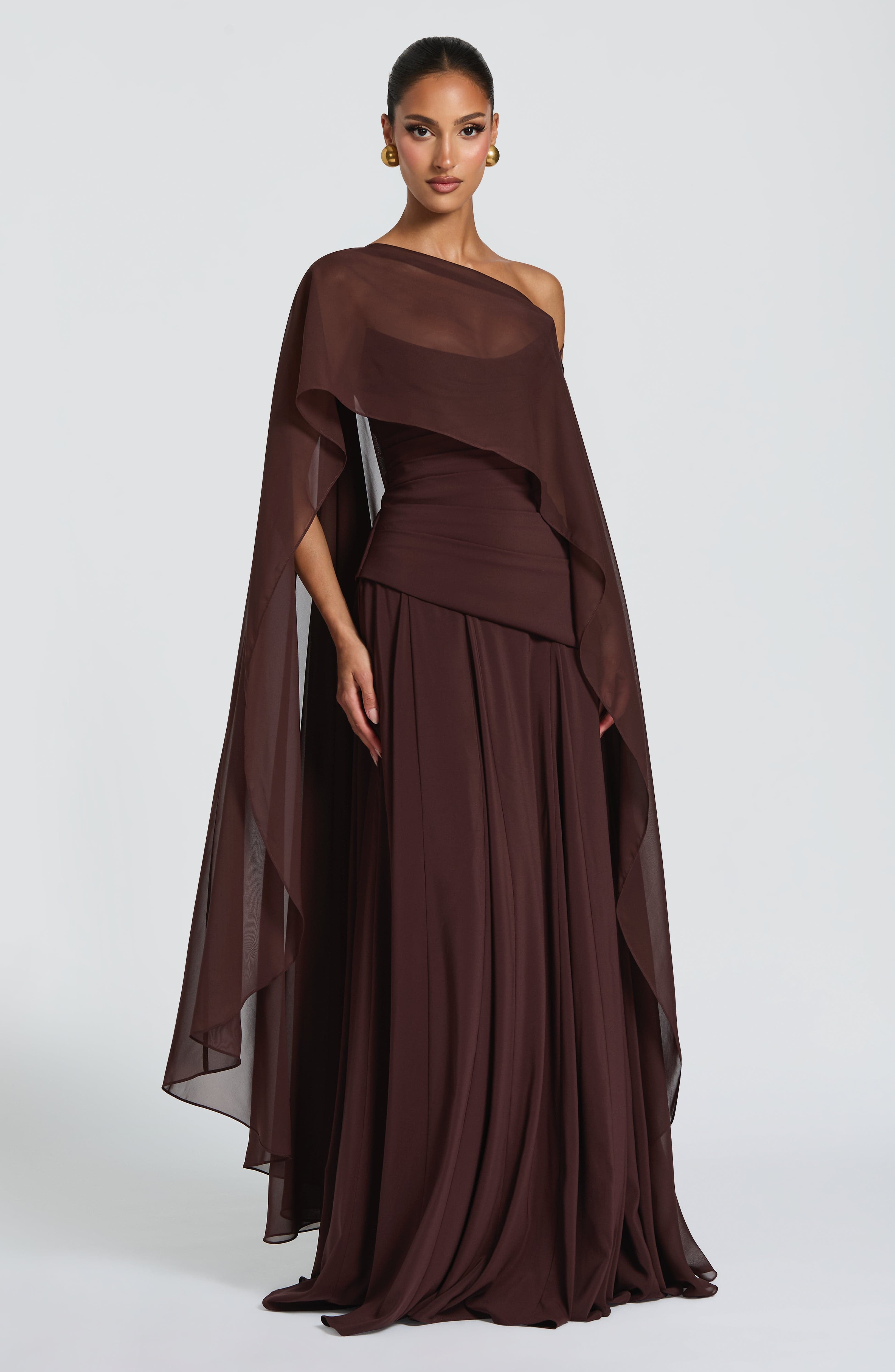 minilena Patricia Maxi Dress Plum Brown
