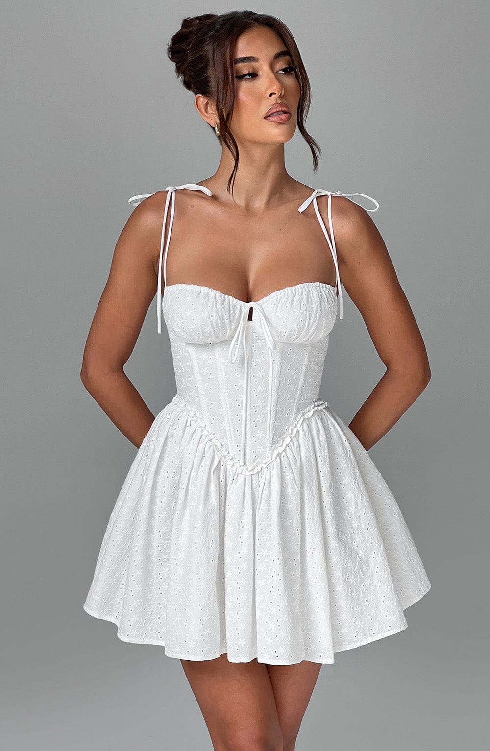 minilena Phoebe Mini Dress Ivory