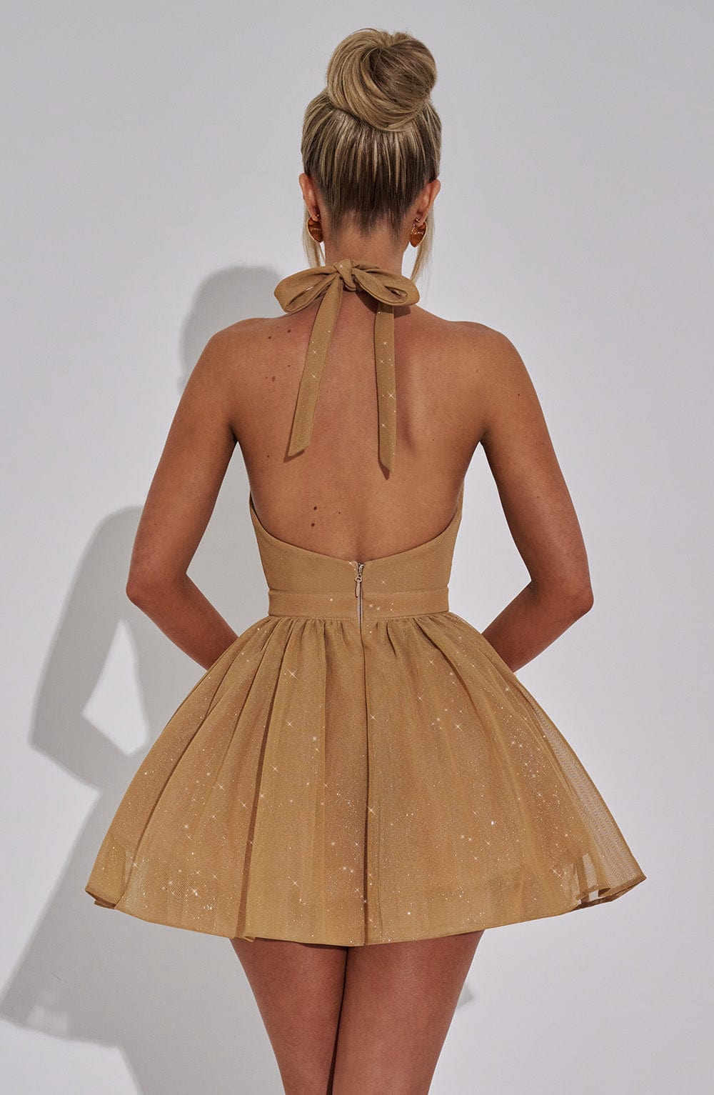 minilena Pippa Mini Dress Gold Sparkle