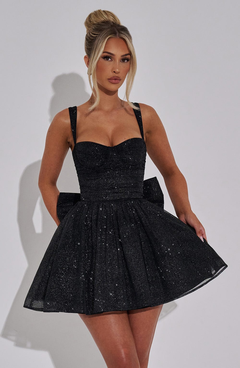 minilena Polly Mini Dress Black Sparkle