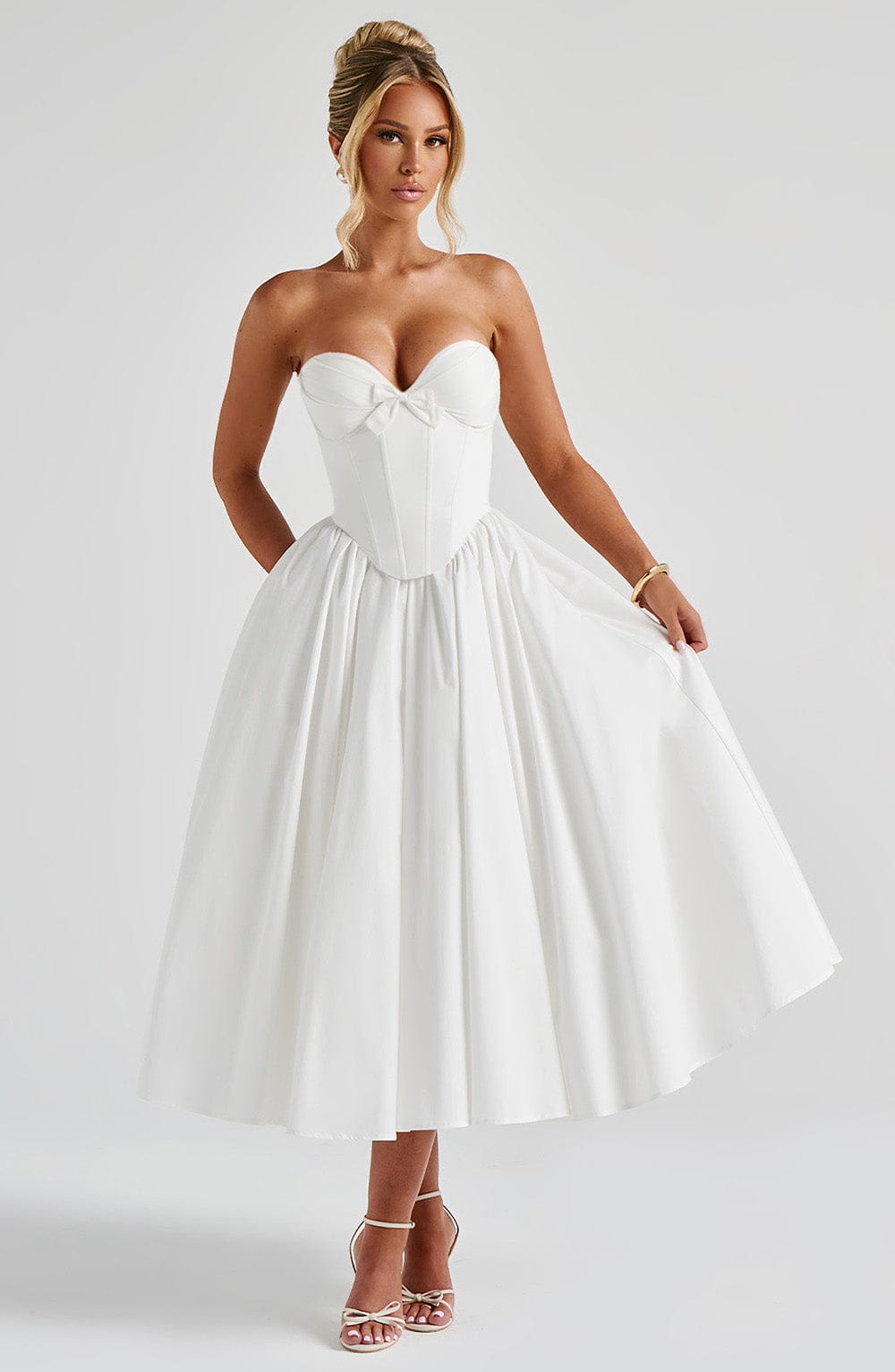 minilena Prim Midi Dress Ivory