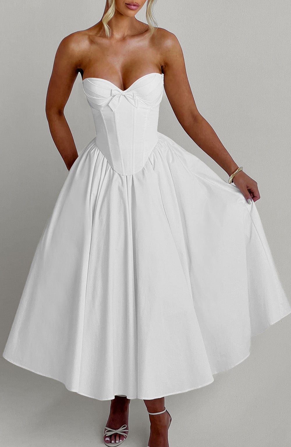 minilena Prim Midi Dress Ivory