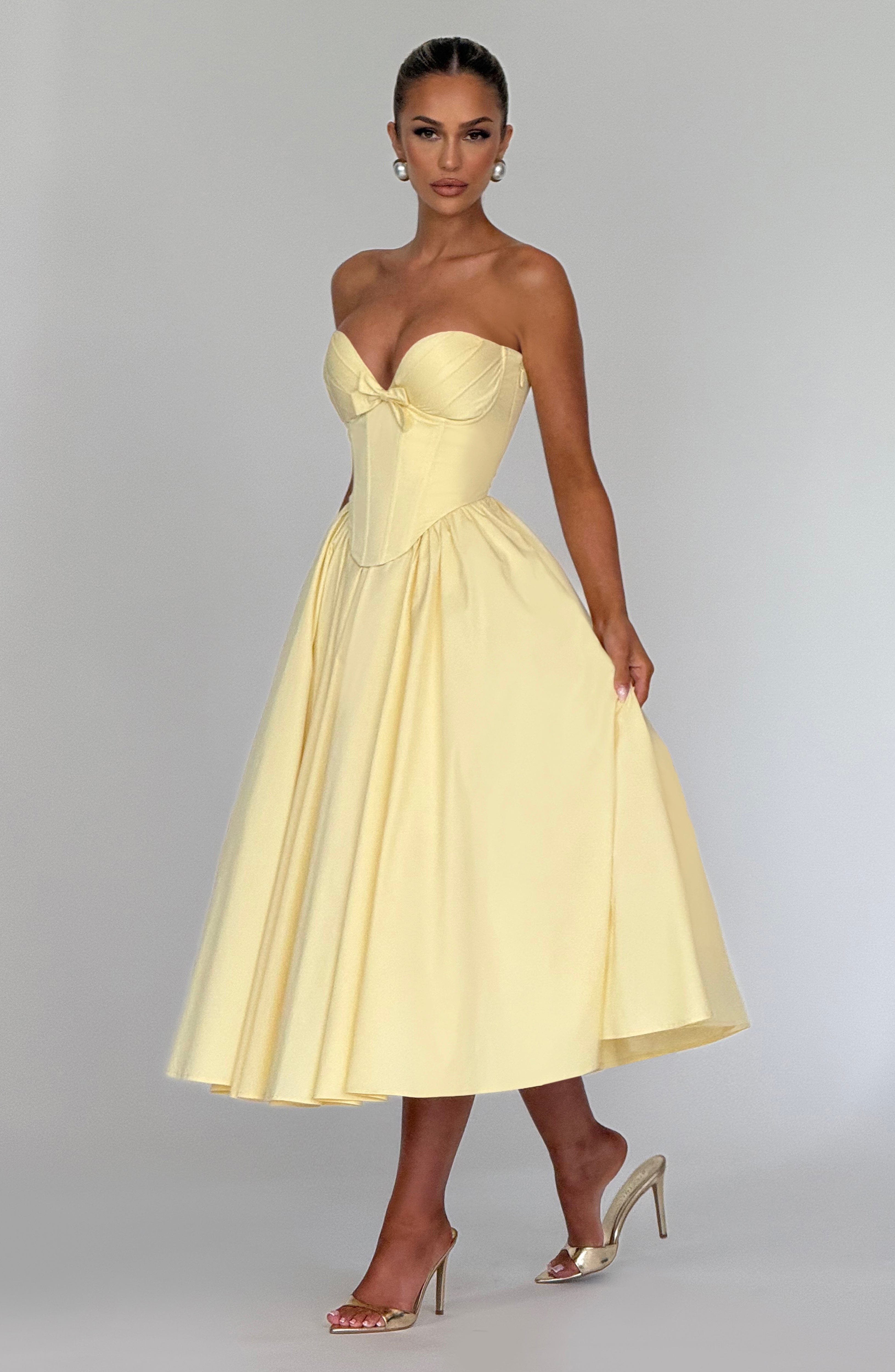 minilena Prim Midi Dress Lemon